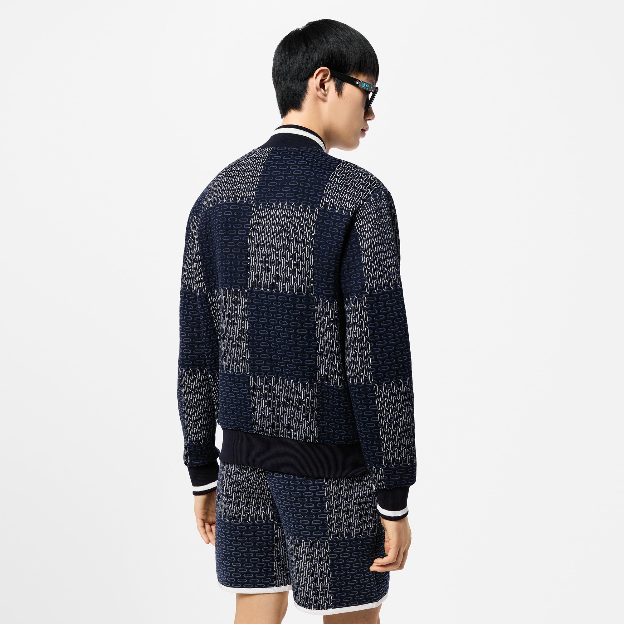 เสื้อแจ็คเก็ตบอมเบอร์ผ้าคอตตอนลาย Damier แบบควิลต์  in ผู้ชาย