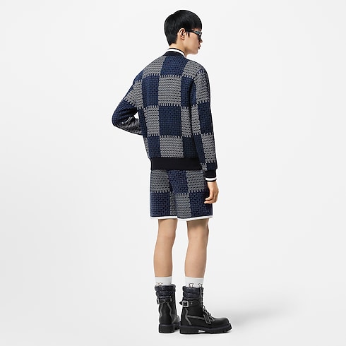 กางเกงขาสั้นผ้าคอตตอนลาย Damier แบบควิลต์ in ผู้ชาย's เสื้อผ้า กางเกงสำหรับผู้ชาย collections by Louis Vuitton (การย่อ/ขยายผลิตภัณฑ์)