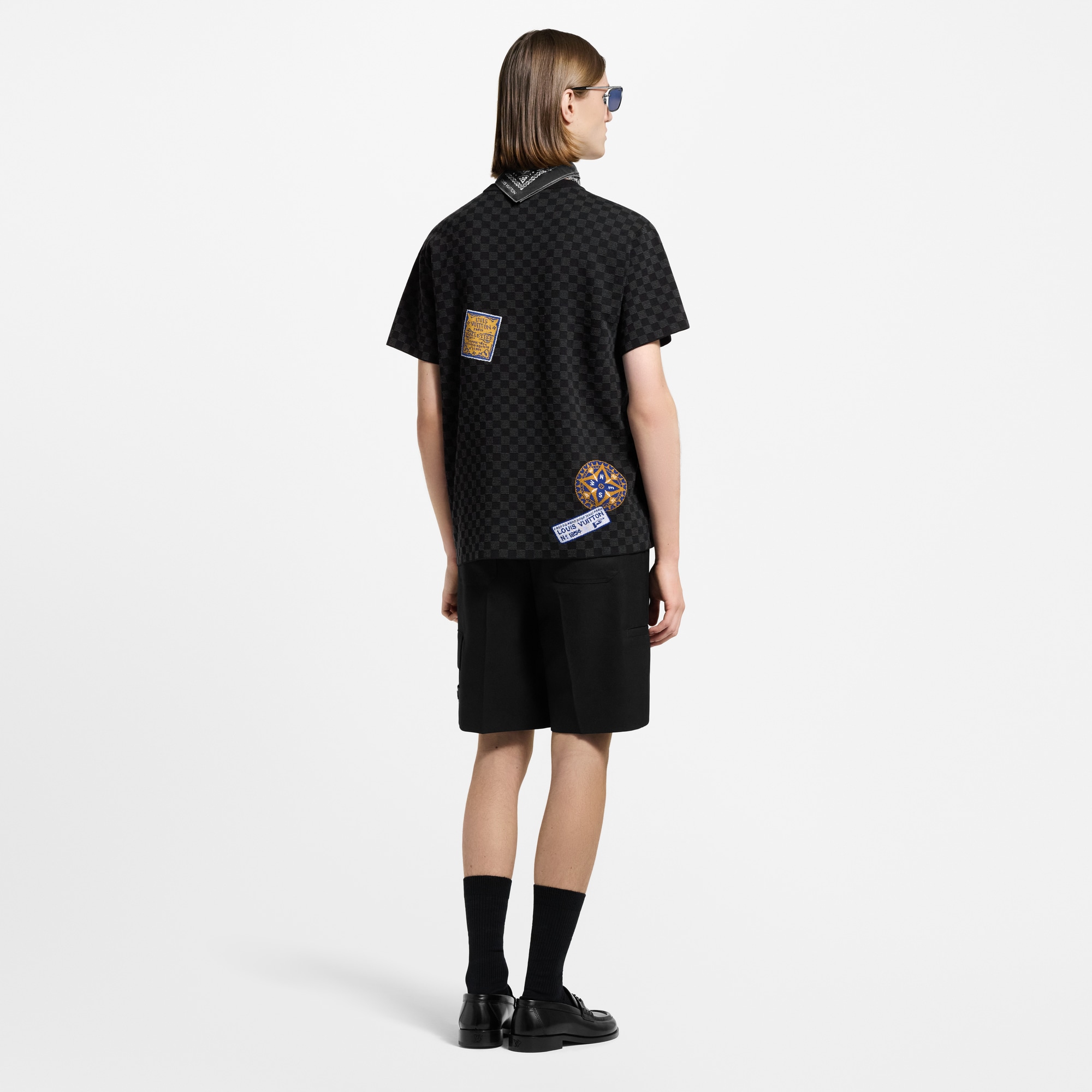 เสื้อคอกลมแขนสั้นลาย Damier  in ผู้ชาย