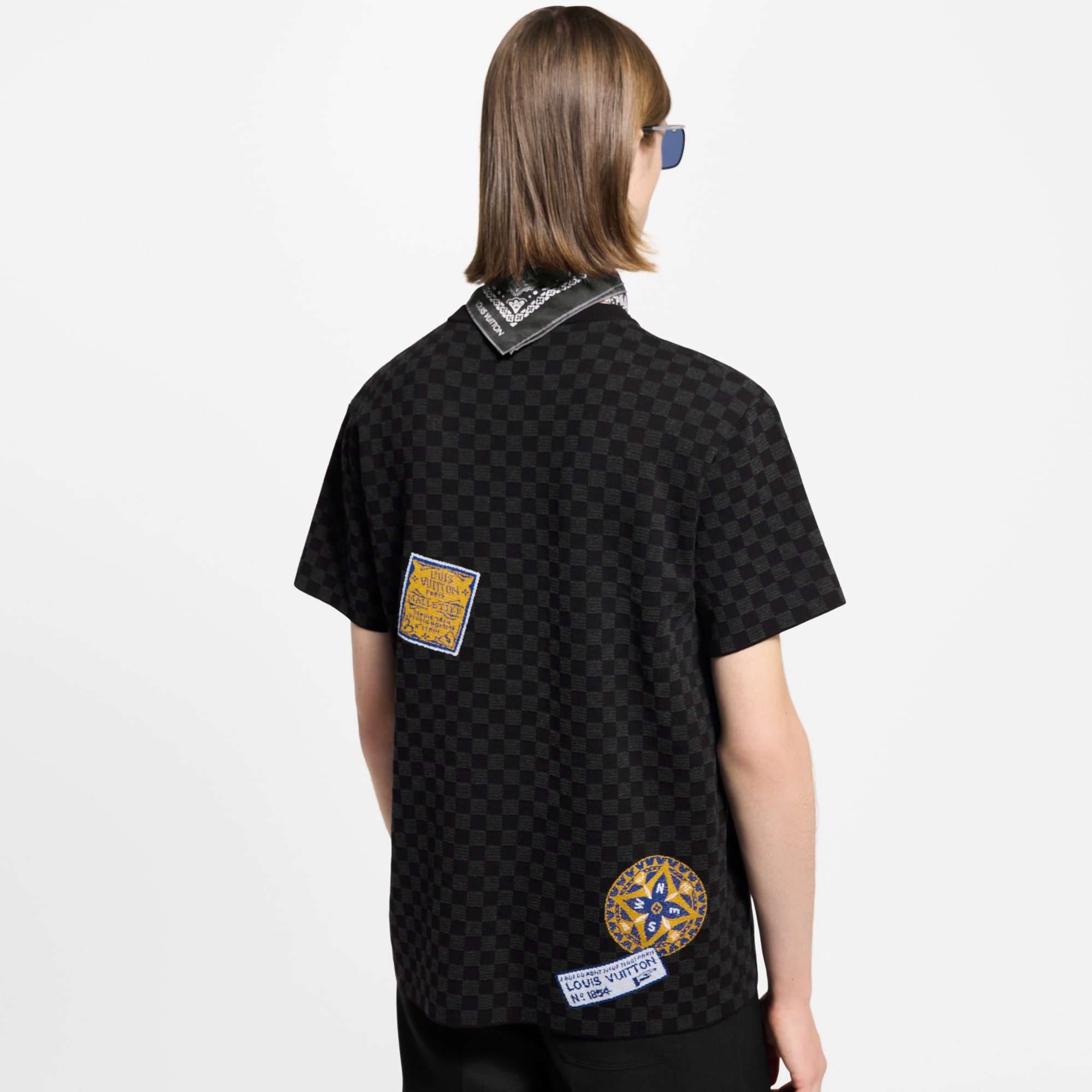 เสื้อคอกลมแขนสั้นลาย Damier  in ผู้ชาย