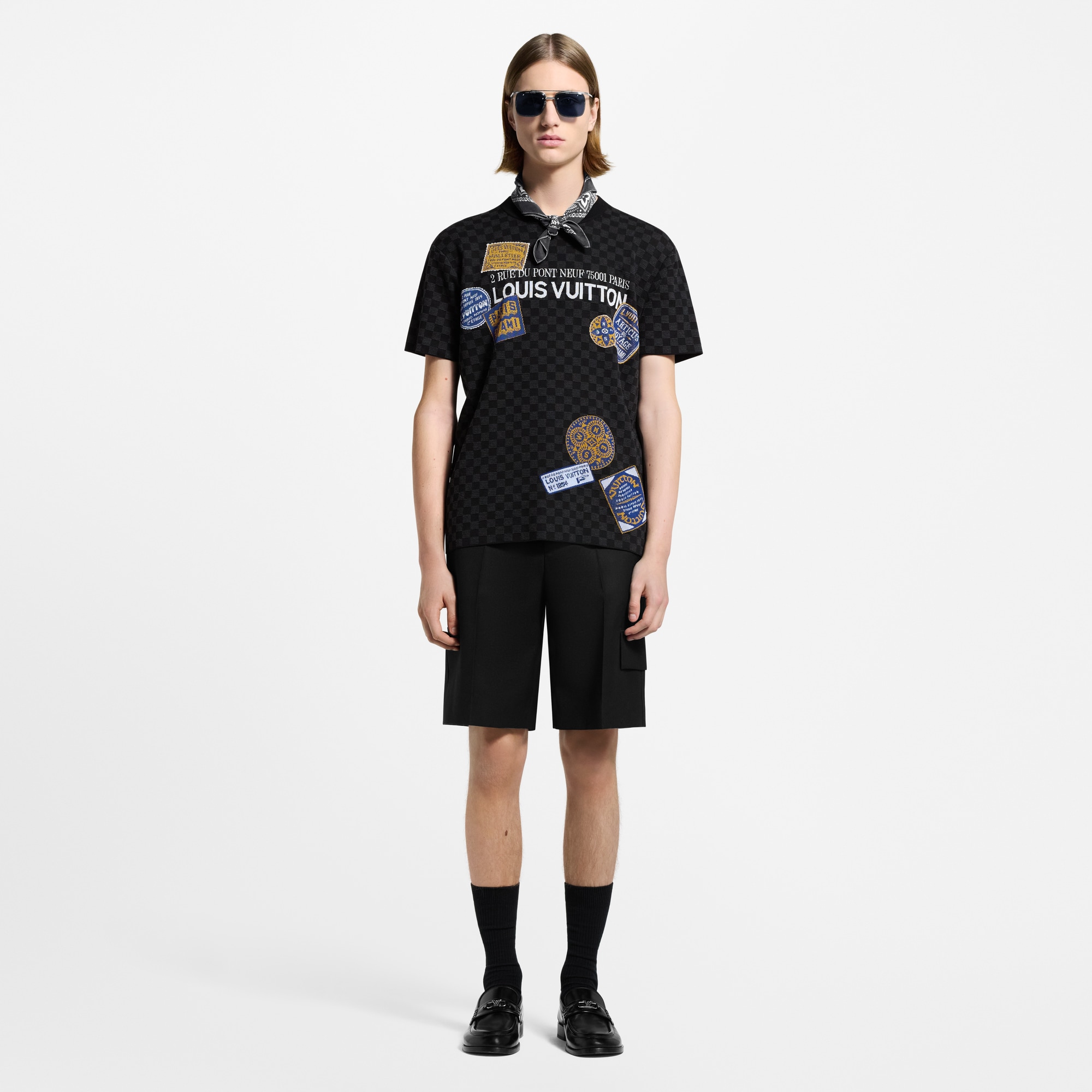 เสื้อคอกลมแขนสั้นลาย Damier  in ผู้ชาย