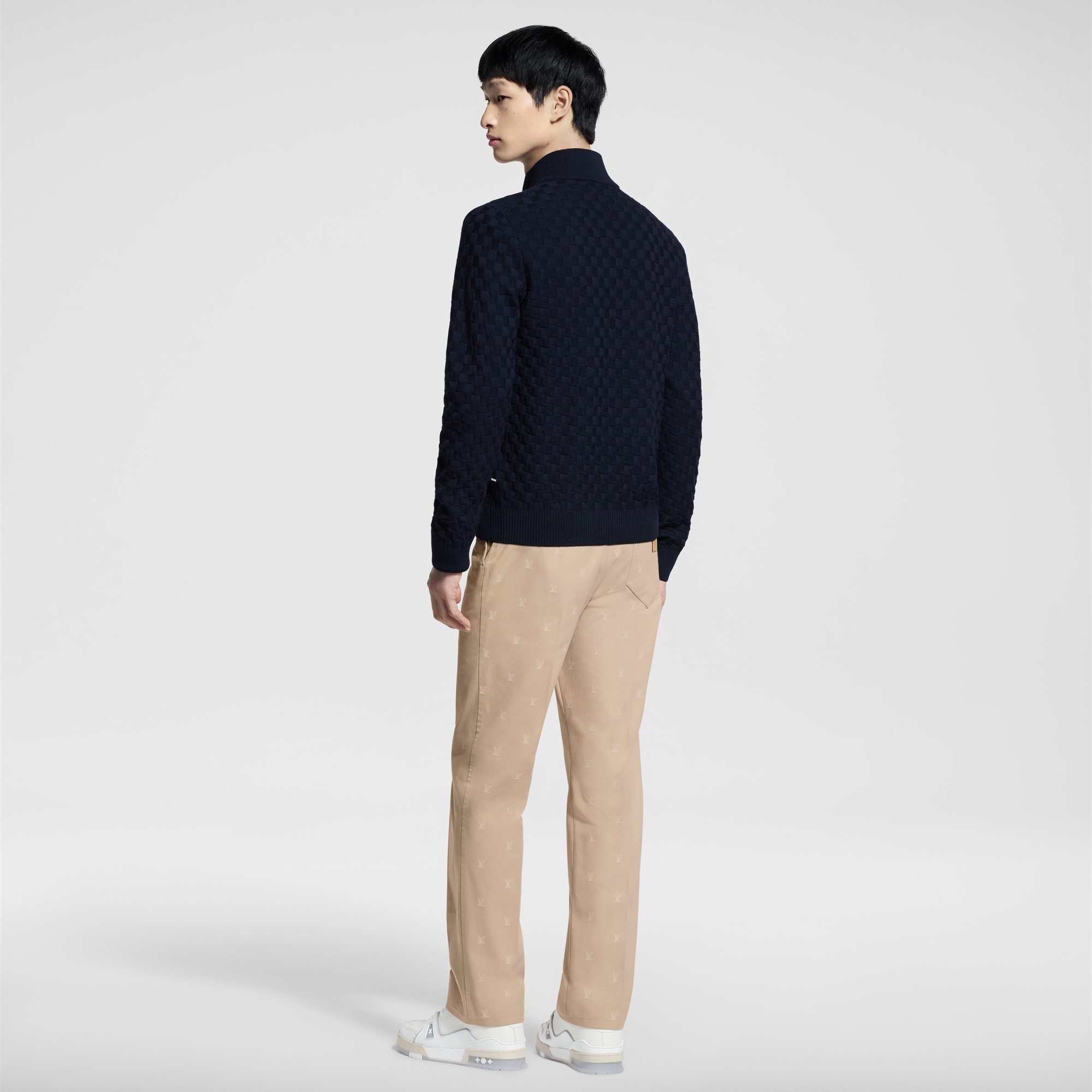เสื้อคาร์ดิแกนมีซิปลาย Damier  in ผู้ชาย