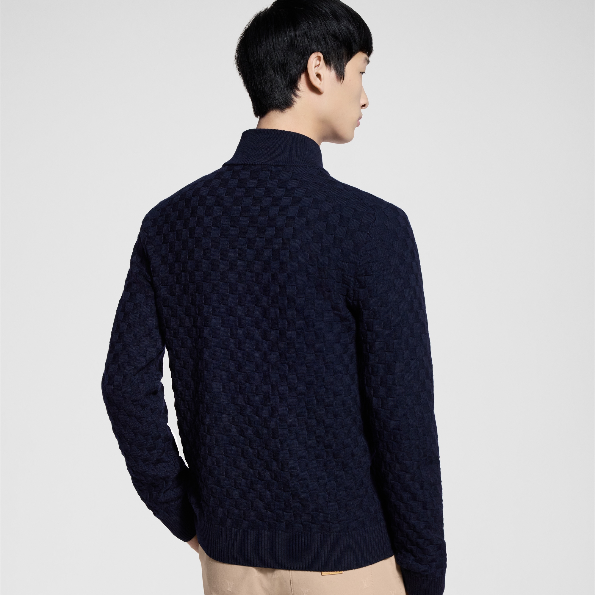 เสื้อคาร์ดิแกนมีซิปลาย Damier  in ผู้ชาย