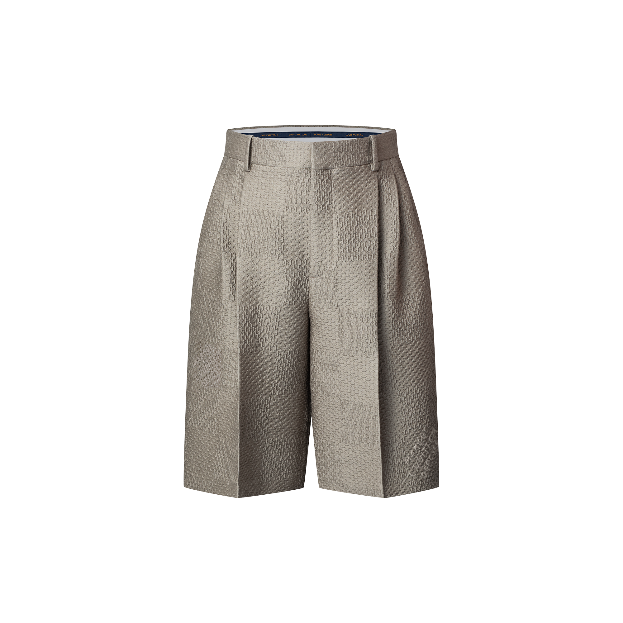 กางเกงขาสั้นแบบเทเลอร์ผ้าวูลผสมผ้าไหมลาย Damier  in ผู้ชาย