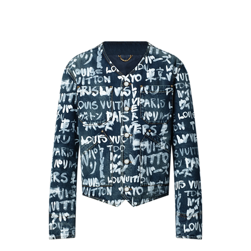 เสื้อแจ็คเก็ตเดนิมไร้ปก in ผู้ชาย's เสื้อผ้า เสื้อแจ็คเก็ตและเบลเซอร์สำหรับผู้ชาย collections by Louis Vuitton (การย่อ/ขยายผลิตภัณฑ์)