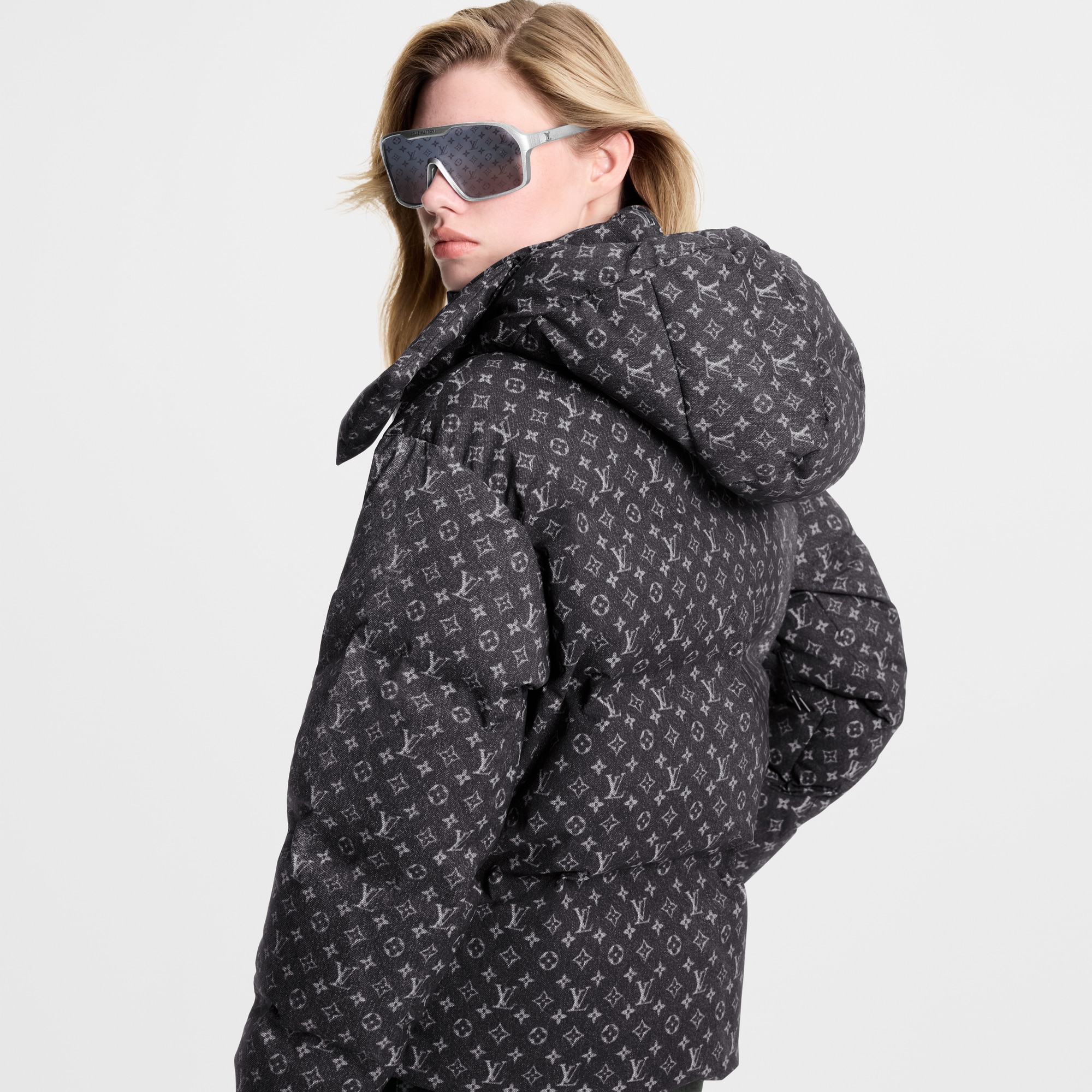 Denim-Effect Monogram Ski Jacket  in ผู้หญิง