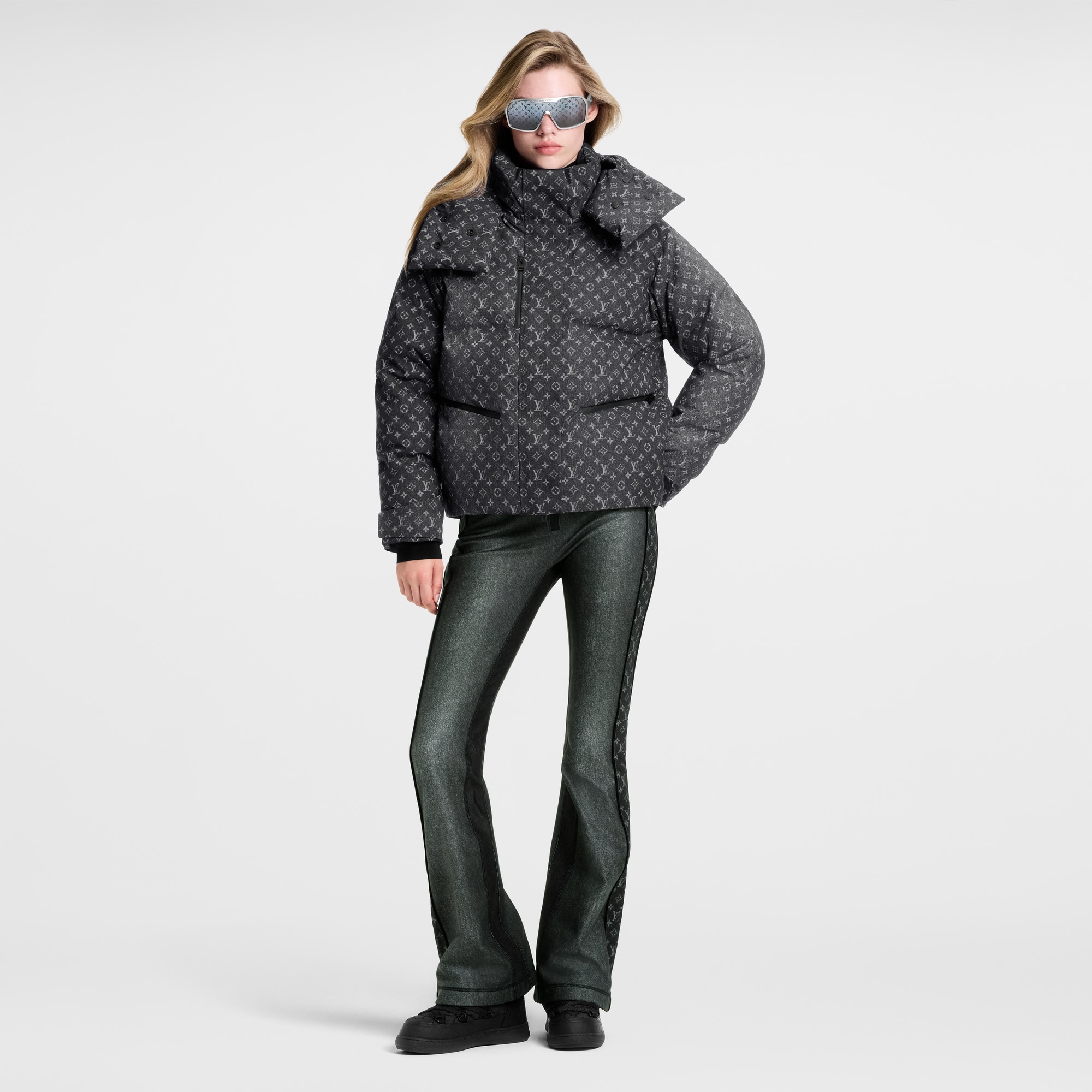 Denim-Effect Monogram Ski Jacket  in ผู้หญิง