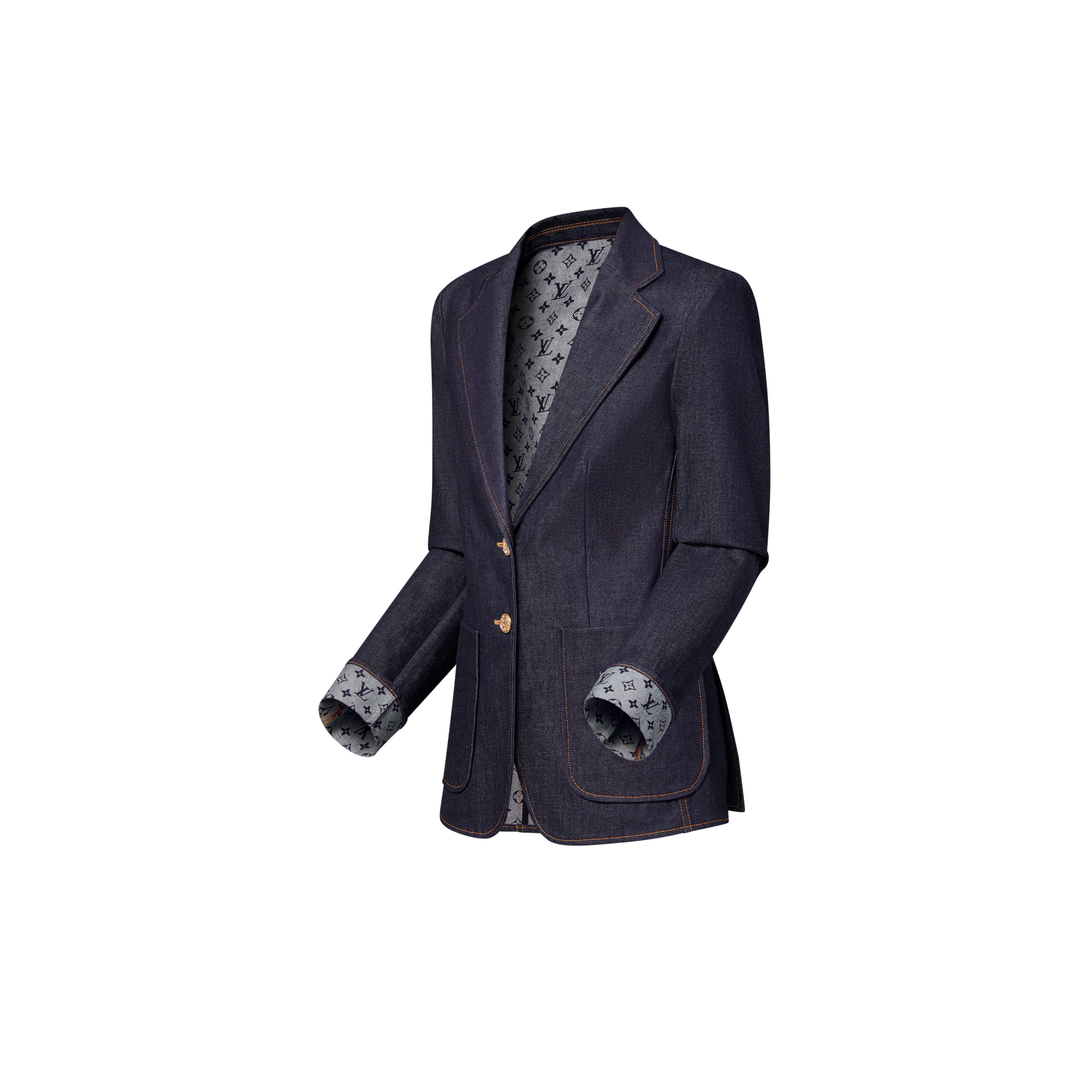 เสื้อเบลเซอร์เดนิมสไตล์ Preppy  in ผู้หญิง