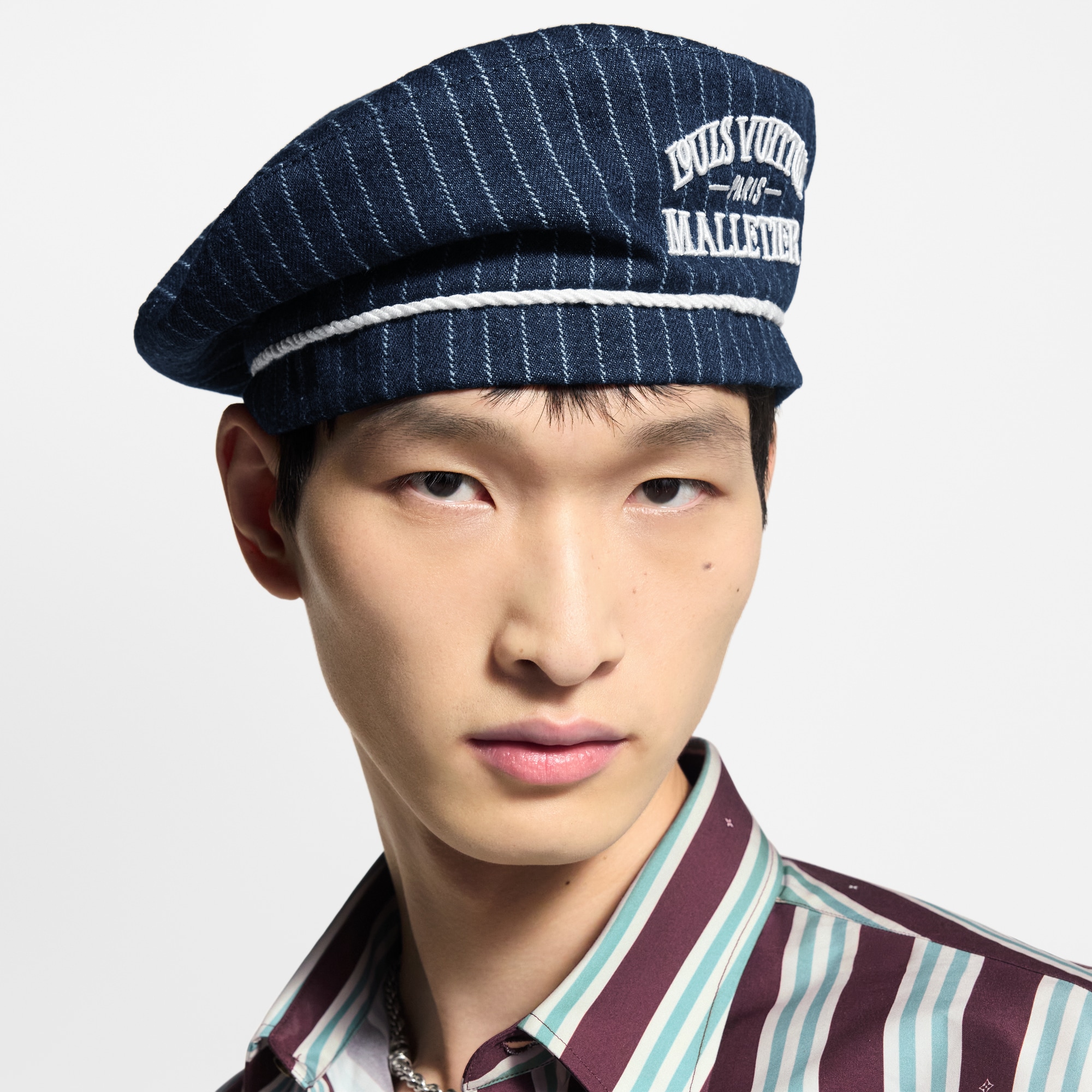 หมวกเบเรต์รุ่น Denim Stripes . in ผู้ชาย
