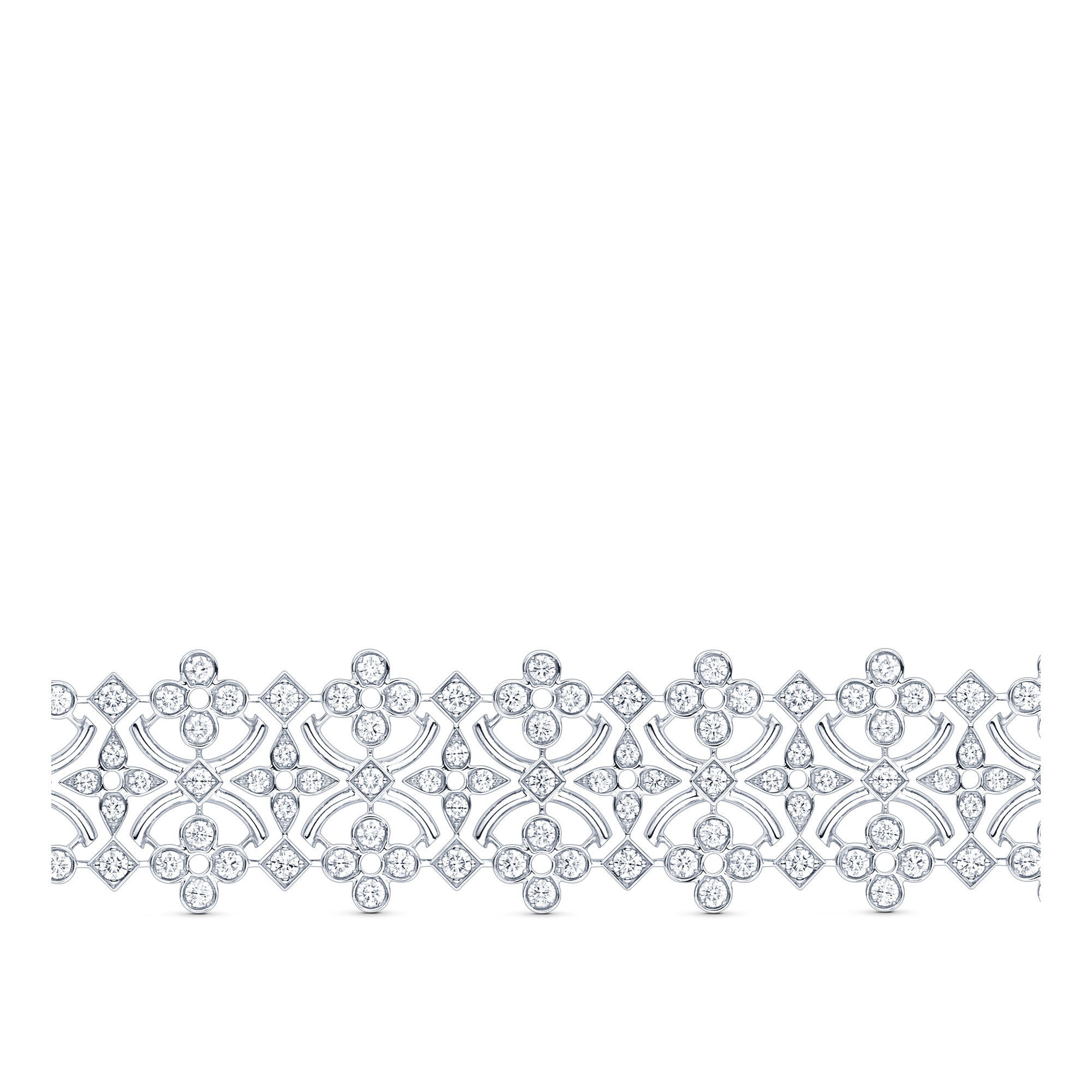 กำไลข้อมือ Dentelle Masterpiece, ไวท์โกลด์และเพชร  in จิวเวลรี่