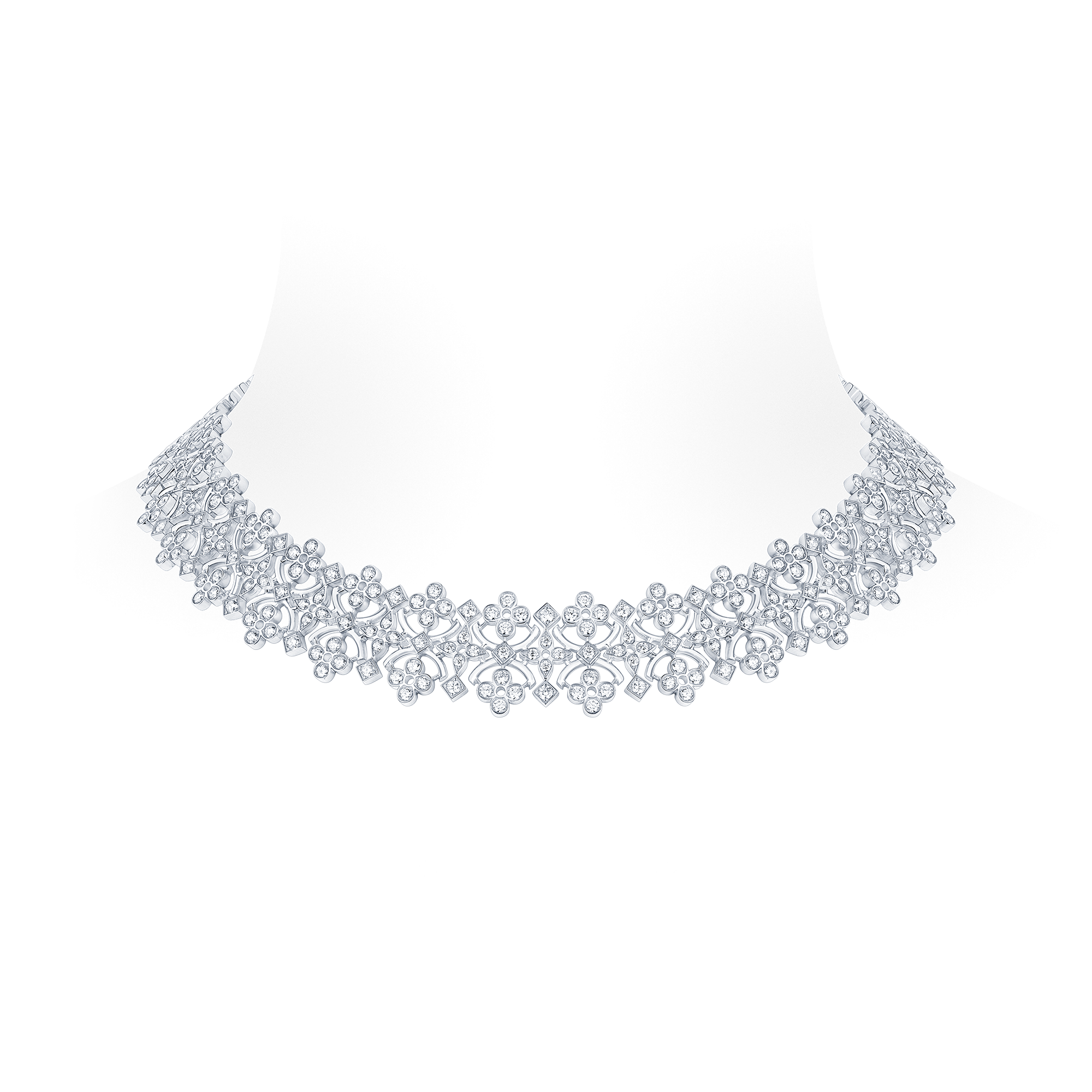 สร้อยคอ Dentelle Masterpiece, ไวท์โกลด์และเพชร  in จิวเวลรี่