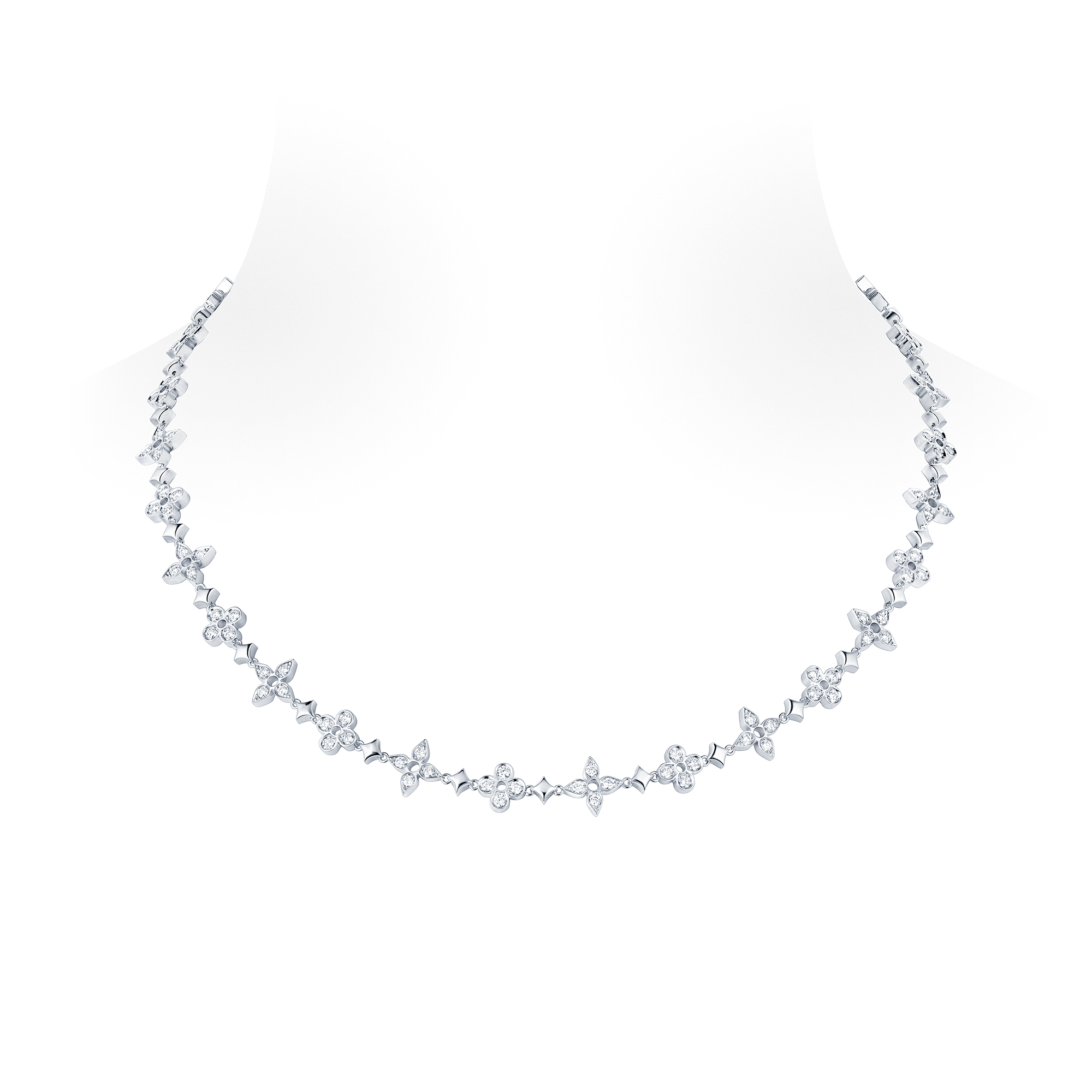 สร้อยคอ Dentelle One Row, ไวท์โกลด์และเพชร  in จิวเวลรี่