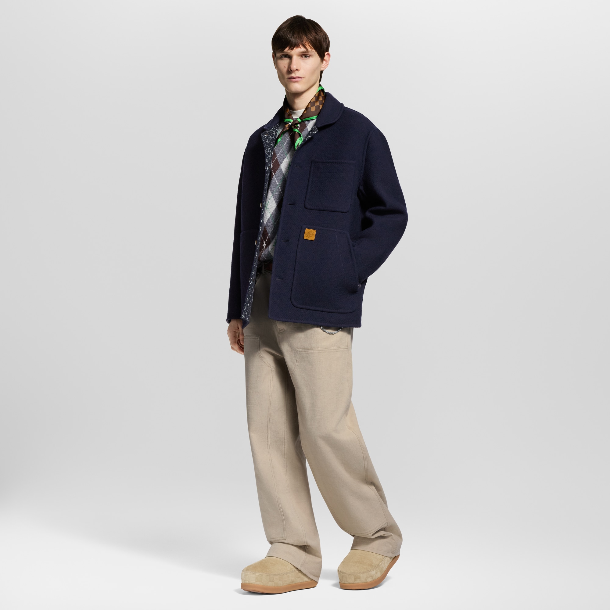เสื้อแจ็คเก็ตบลูซงสไตล์ Workwear ทอสองด้าน  in ผู้ชาย