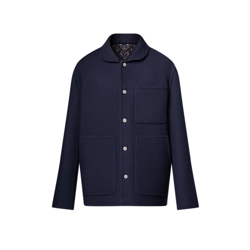 เสื้อแจ็คเก็ตบลูซงสไตล์ Workwear ทอสองด้าน in ผู้ชาย's เสื้อผ้า เสื้อโค้ทกันหนาวสำหรับผู้ชาย collections by Louis Vuitton (การย่อ/ขยายผลิตภัณฑ์)