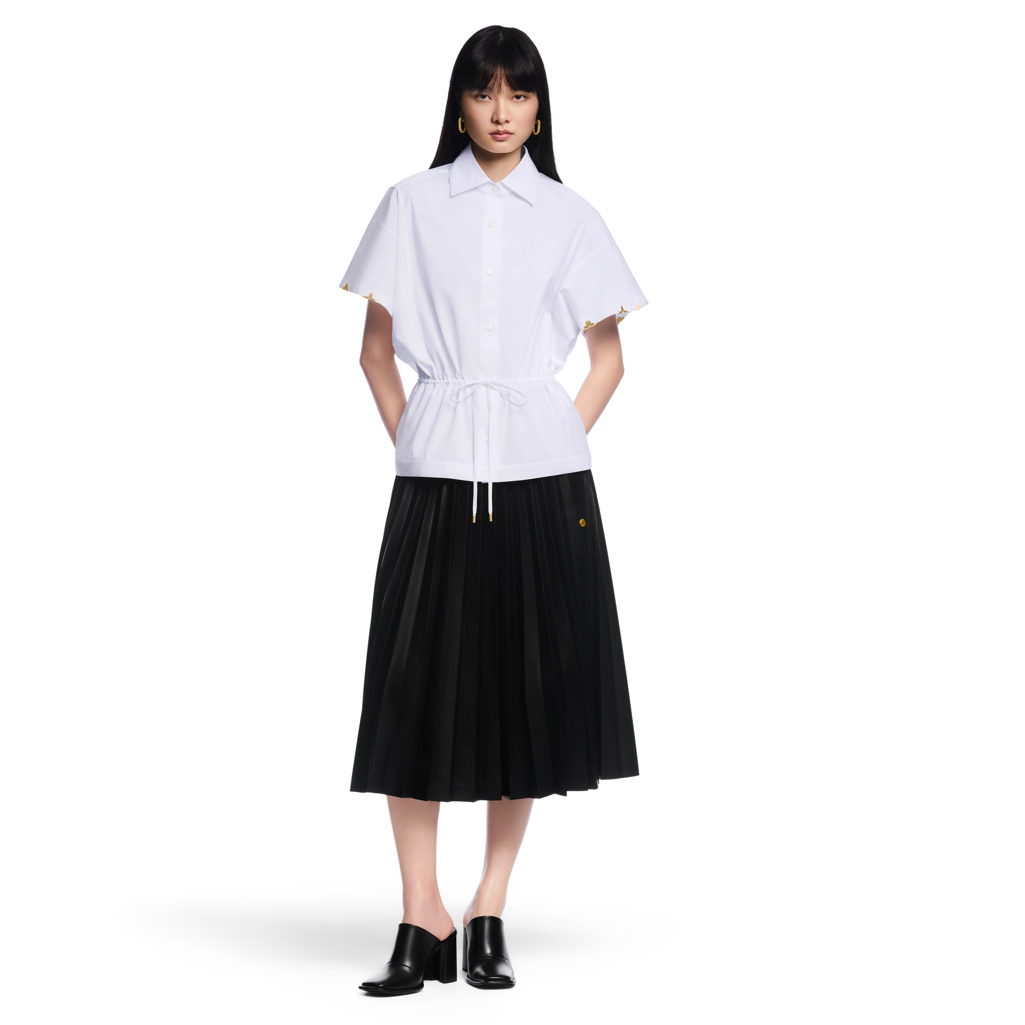 เสื้อเชิ้ตผูกเอวผ้าคอตตอนป๊อปลิน  in ผู้หญิง