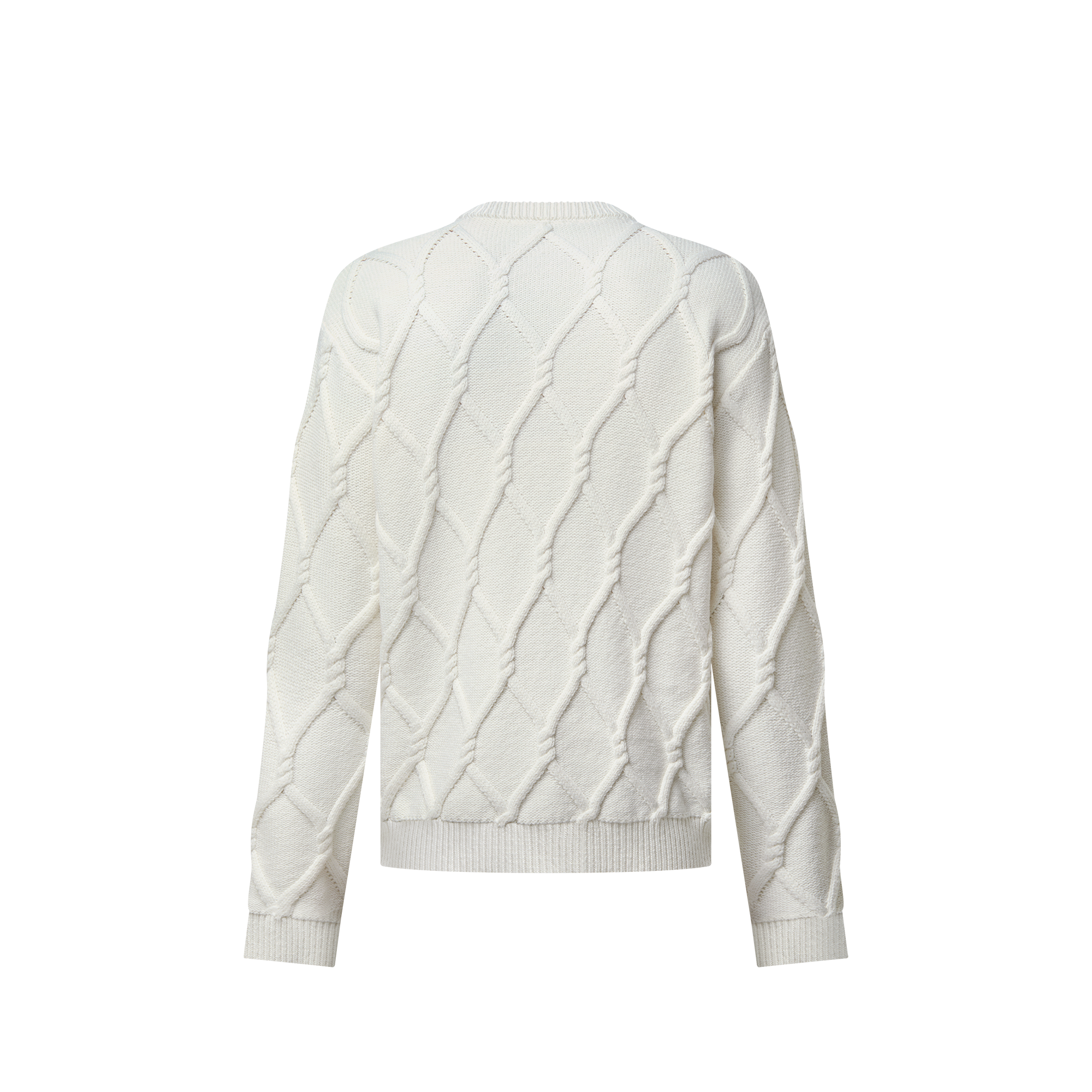 เสื้อพูลโอเวอร์ผ้าวูลผสมนิตลายเคเบิลตกแต่งไข่มุก  in ผู้ชาย