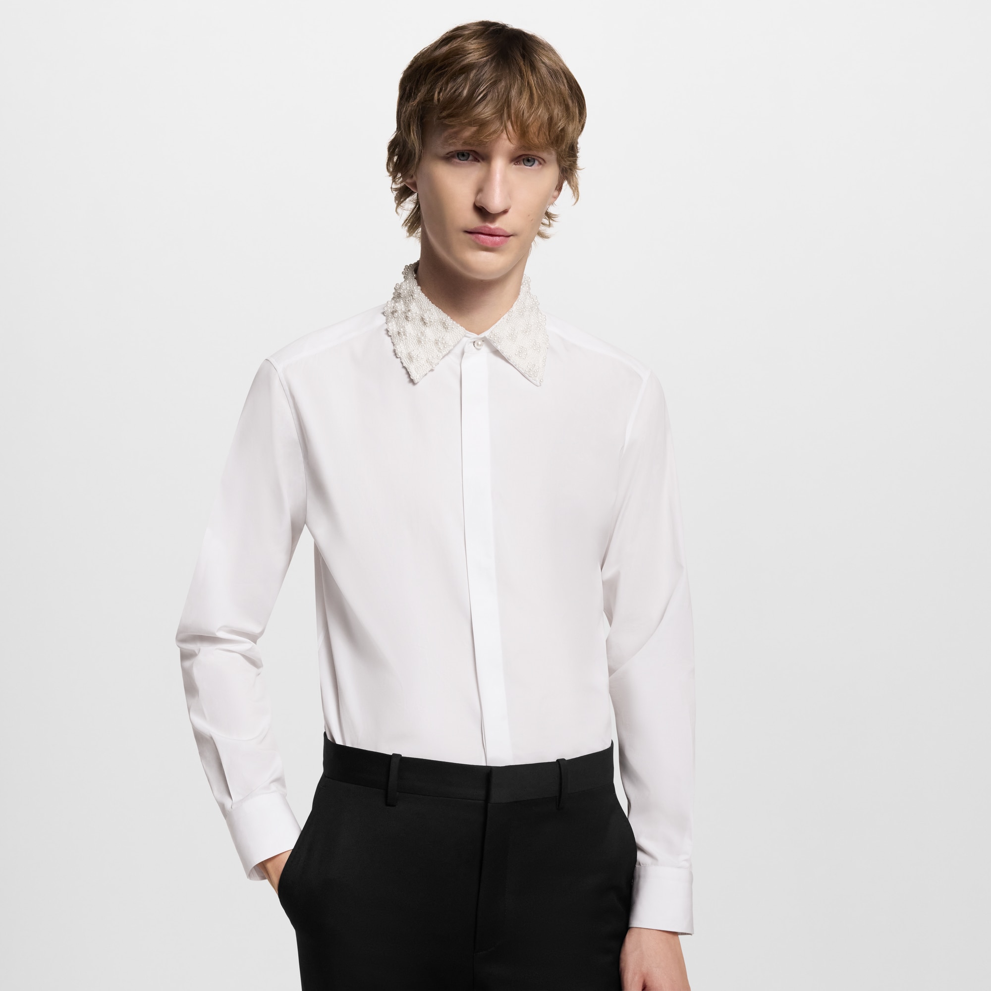 เสื้อเชิ้ตคอปกแบบทางการตกแต่งลาย  in ผู้ชาย