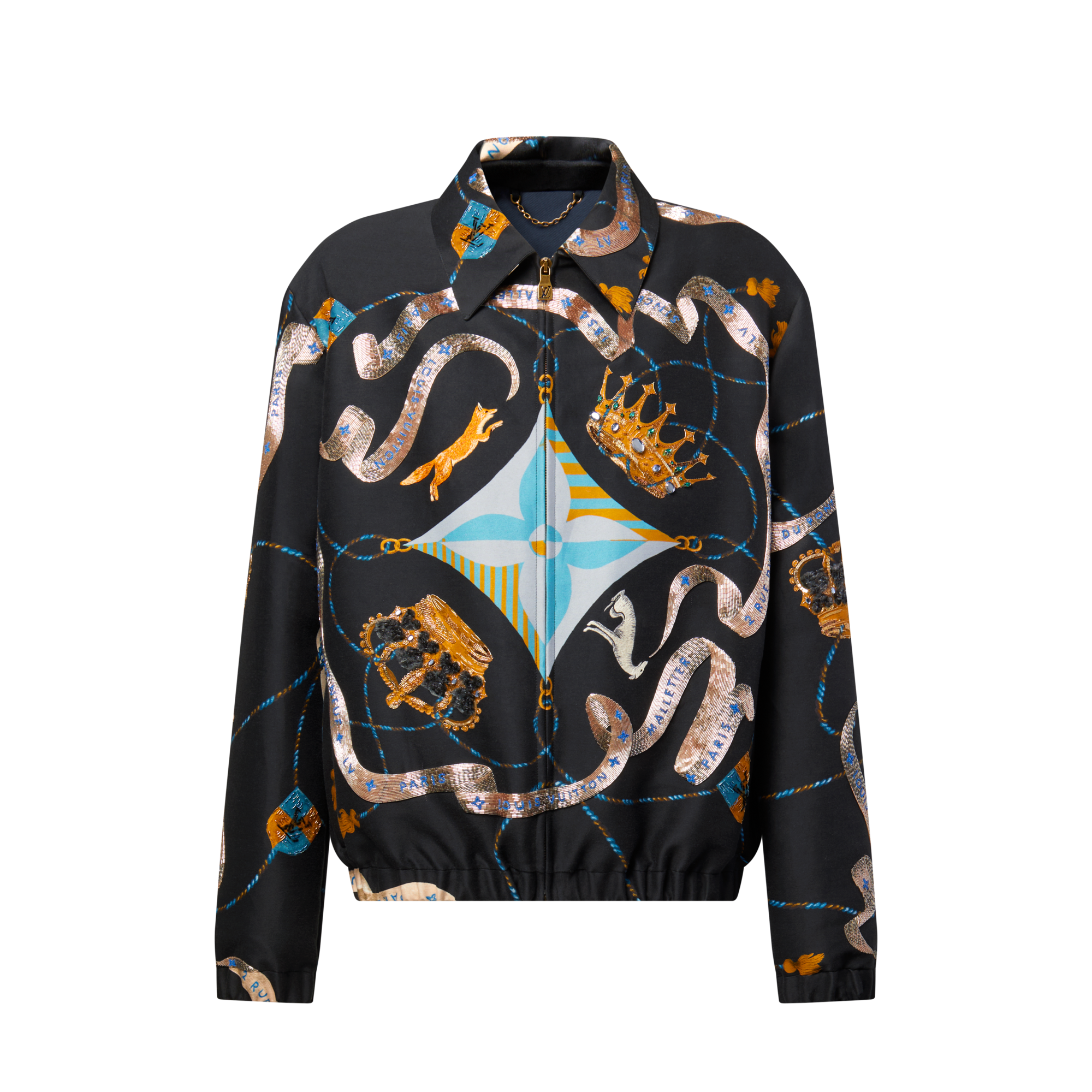 เสื้อแจ็คเก็ตบลูซงผ้าซาตินปักลาย  in ผู้ชาย