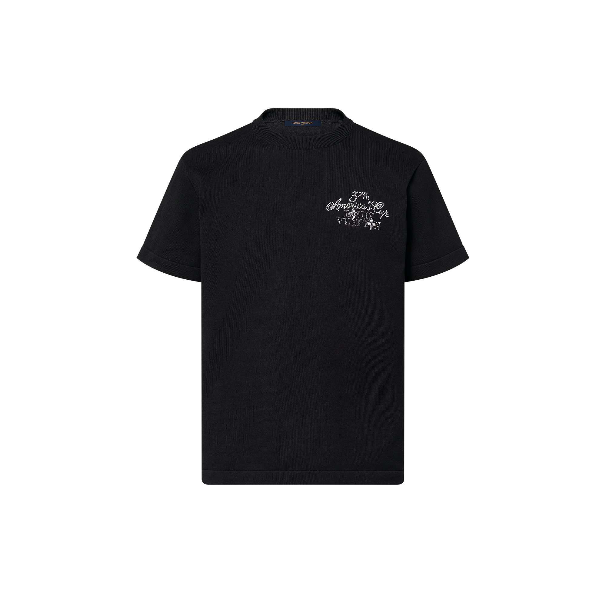เสื้อคอกลมแขนสั้นผ้าคอตตอนแต่งดีเทลปักลาย  in ผู้ชาย