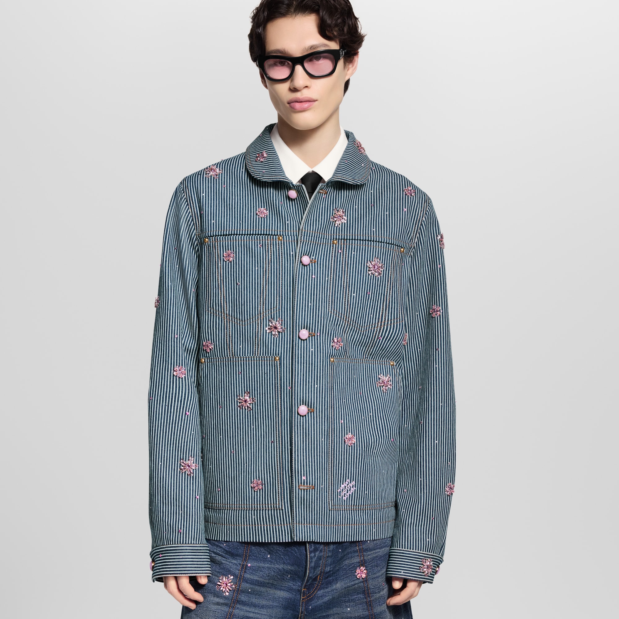 เสื้อแจ็คเก็ตสไตล์ Workwear ตกแต่งลาย  in ผู้ชาย