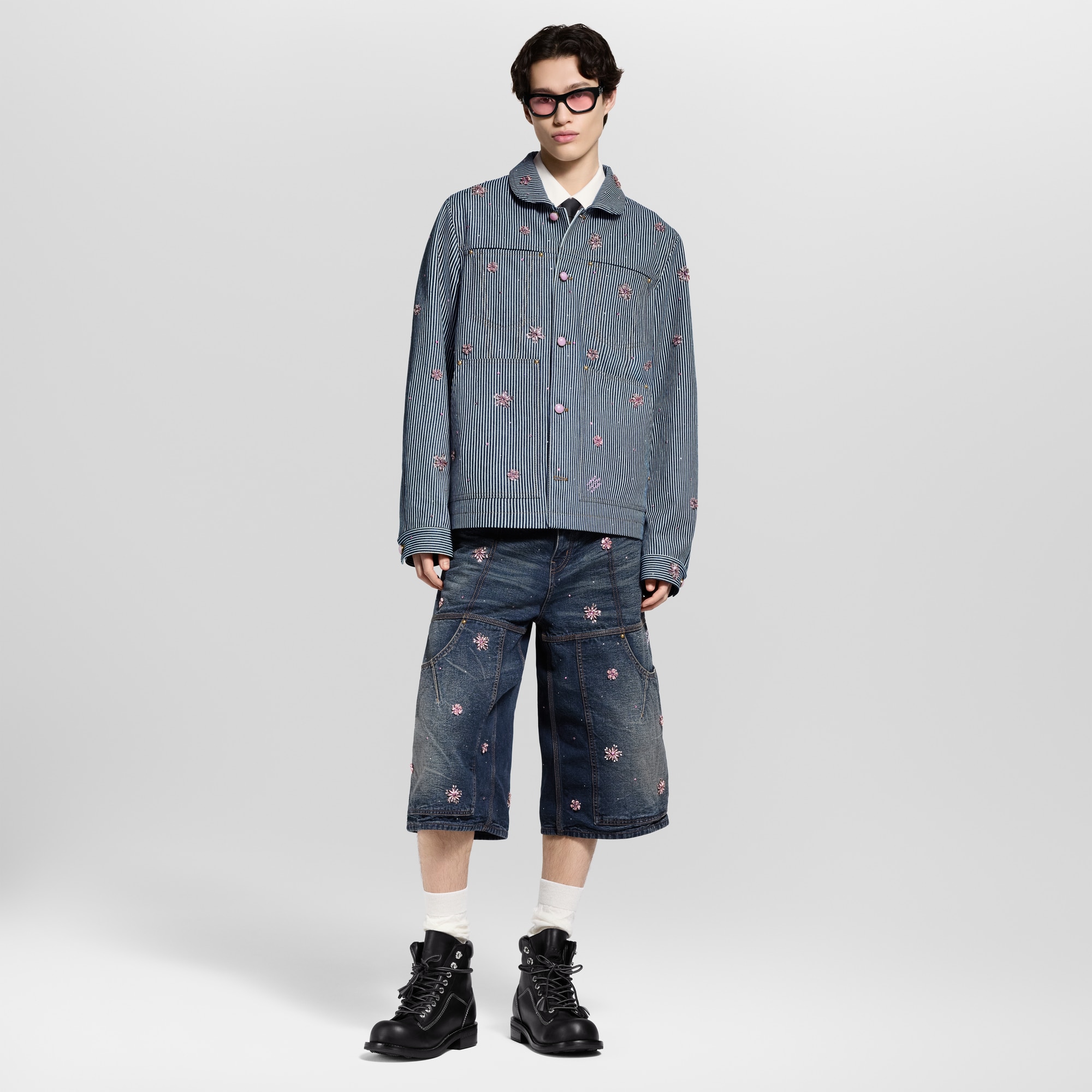 เสื้อแจ็คเก็ตสไตล์ Workwear ตกแต่งลาย  in ผู้ชาย
