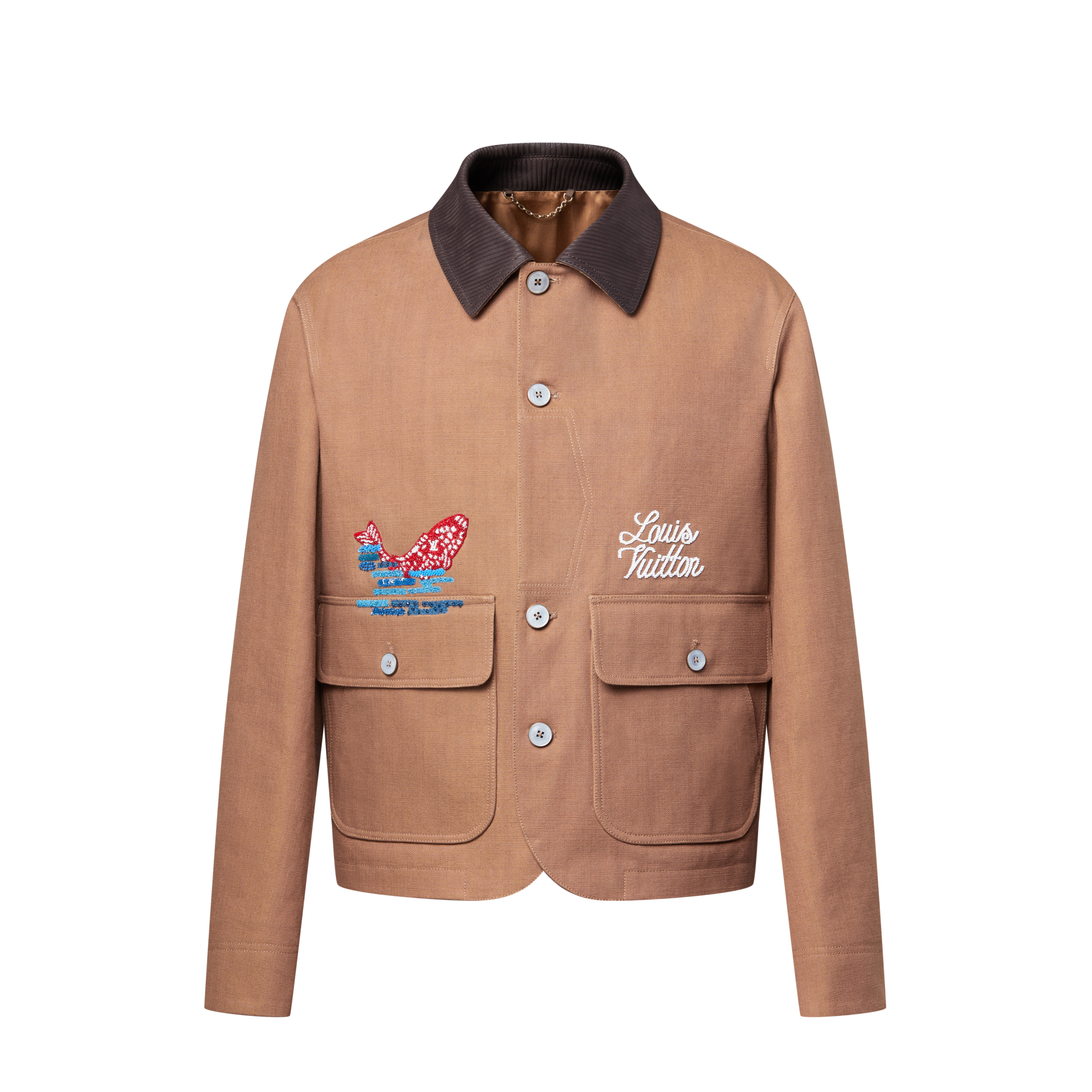 เสื้อแจ็คเก็ตสไตล์ Workwear ตกแต่งลาย  in ผู้ชาย