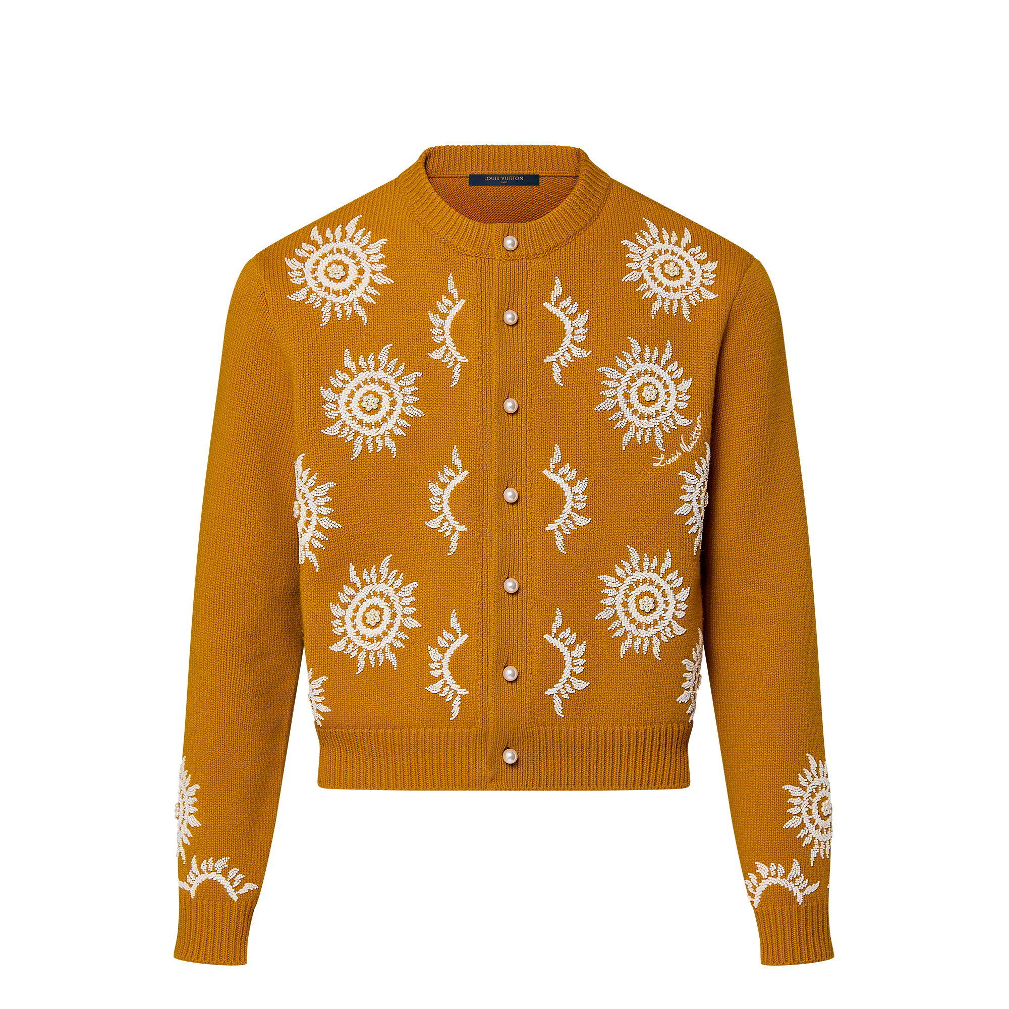 เสื้อคาร์ดิแกนผ้าวูลเมอริโนปักลาย  in ผู้ชาย