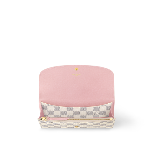 กระเป๋าสตางค์รุ่น Emilie Damier Azur แคนวาส in ผู้หญิง's กระเป๋าสตางค์และผลิตภัณฑ์เครื่องหนังขนาดเล็ก กระเป๋าสตางค์สำหรับผู้หญิง collections by Louis Vuitton (การย่อ/ขยายผลิตภัณฑ์)