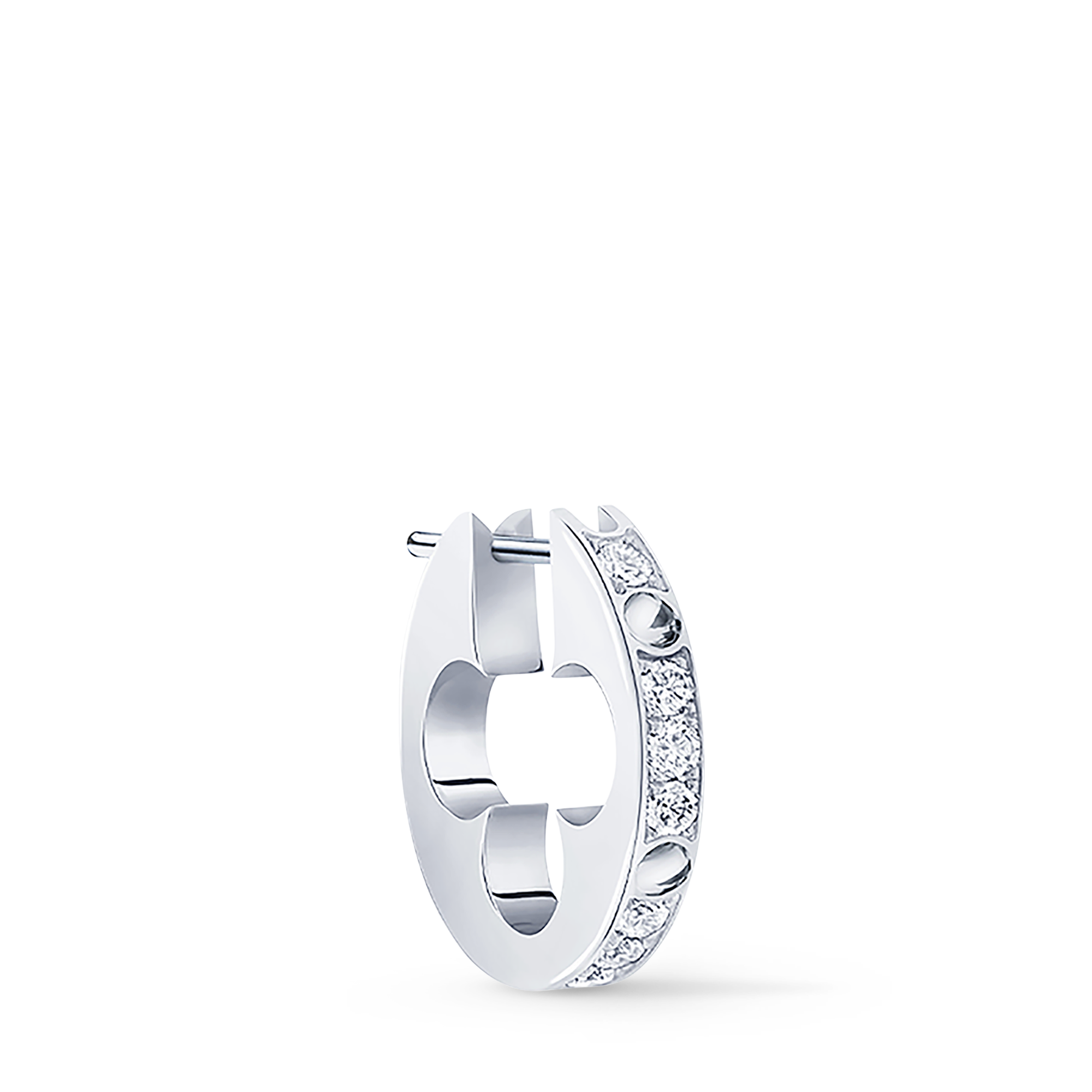 ต่างหูห่วง Empreinte ไวท์โกลด์และเพชร - สำหรับหนึ่งข้าง  in จิวเวลรี่
