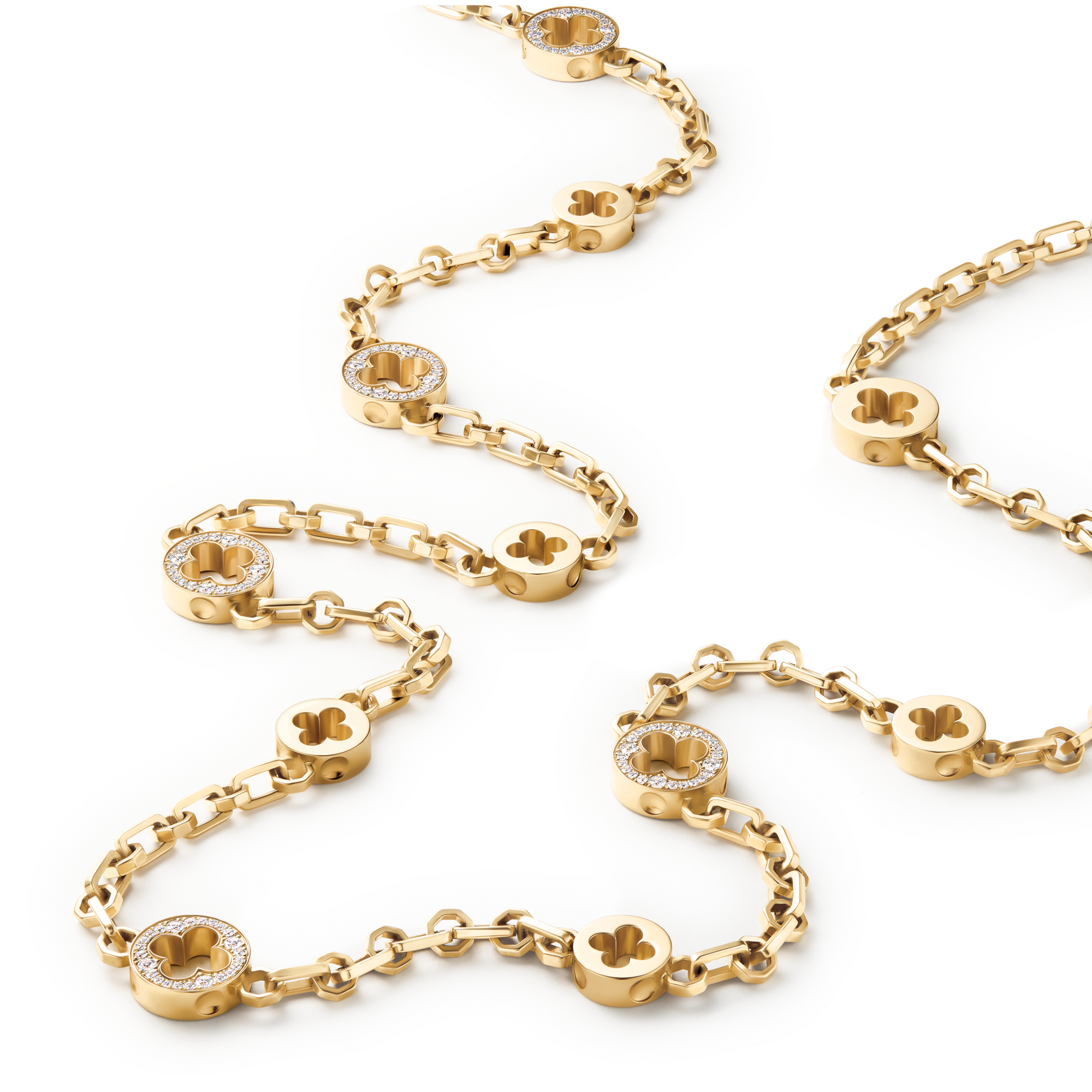 สร้อยคอ Empreinte Transformable Sautoir เยลโลว์โกลด์และเพชร  in จิวเวลรี่