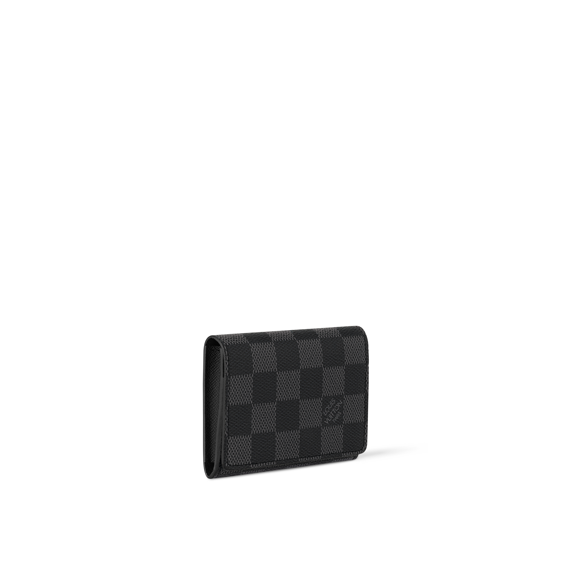 กระเป๋าใส่บัตรรุ่น Enveloppe Carte de visite Damier Graphite in ผู้ชาย