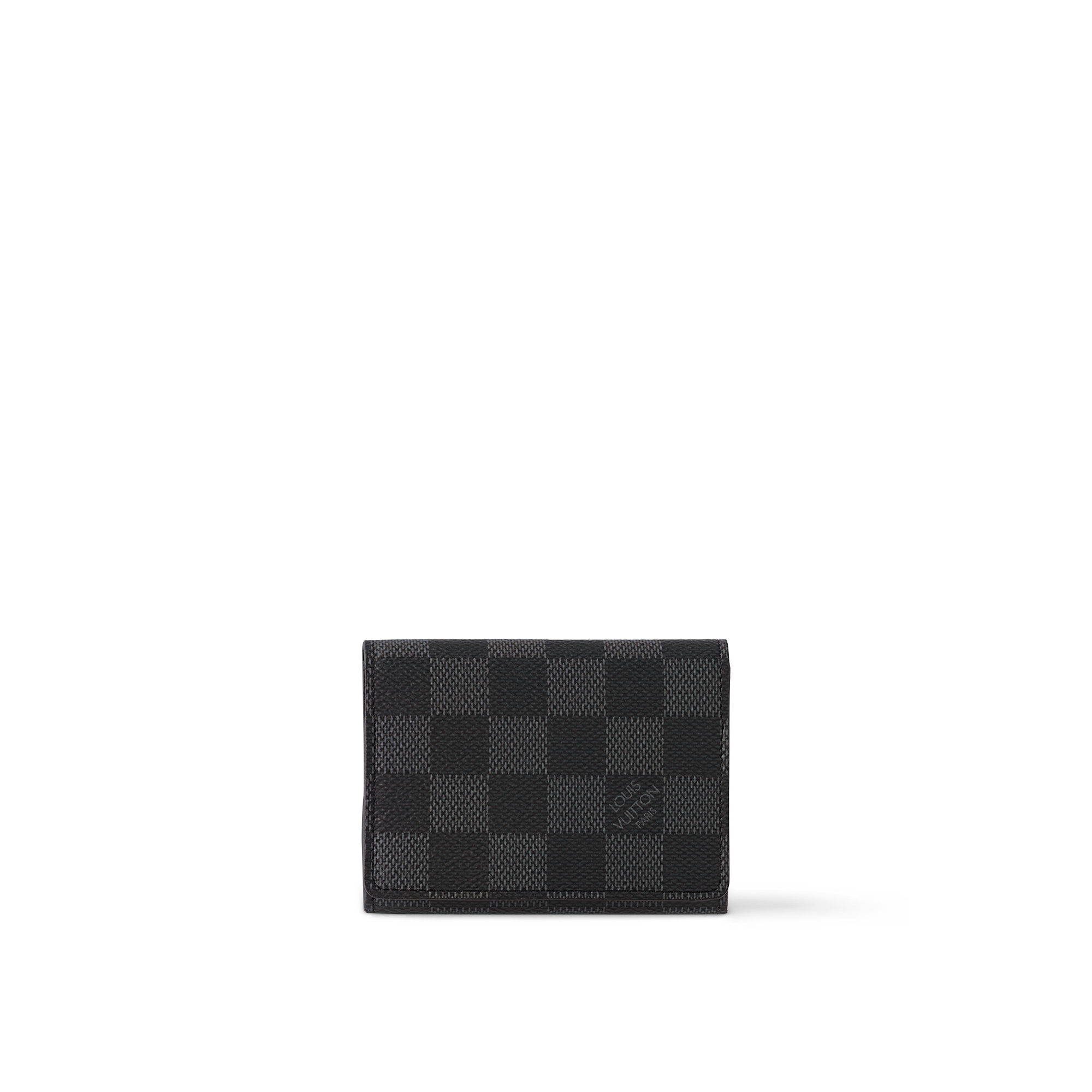 กระเป๋าใส่บัตรรุ่น Enveloppe Carte de visite Damier Graphite in ผู้ชาย