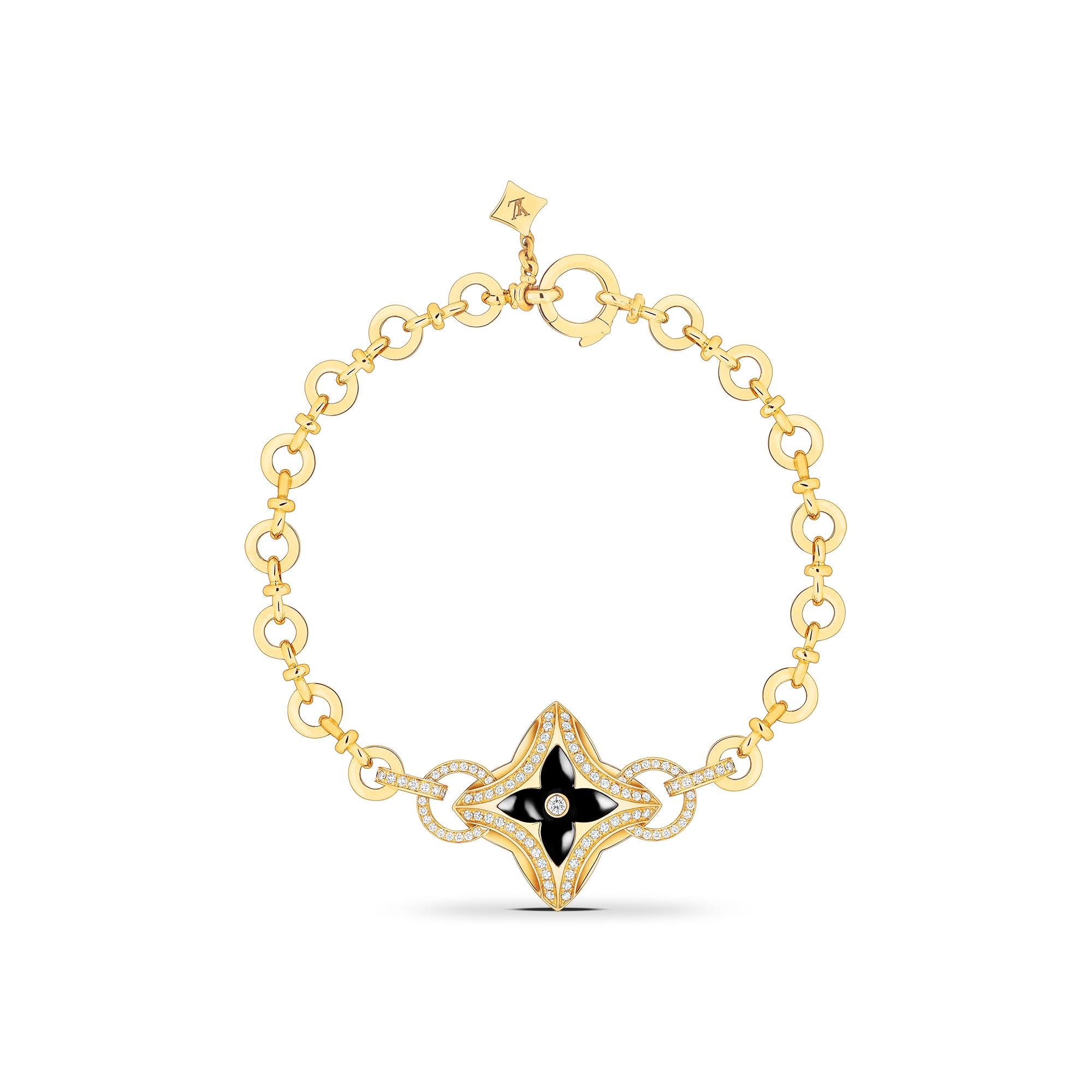 สร้อยข้อมือ Ever Blossom เยลโลว์โกลด์ ออนิกซ์ และเพชร  in จิวเวลรี่