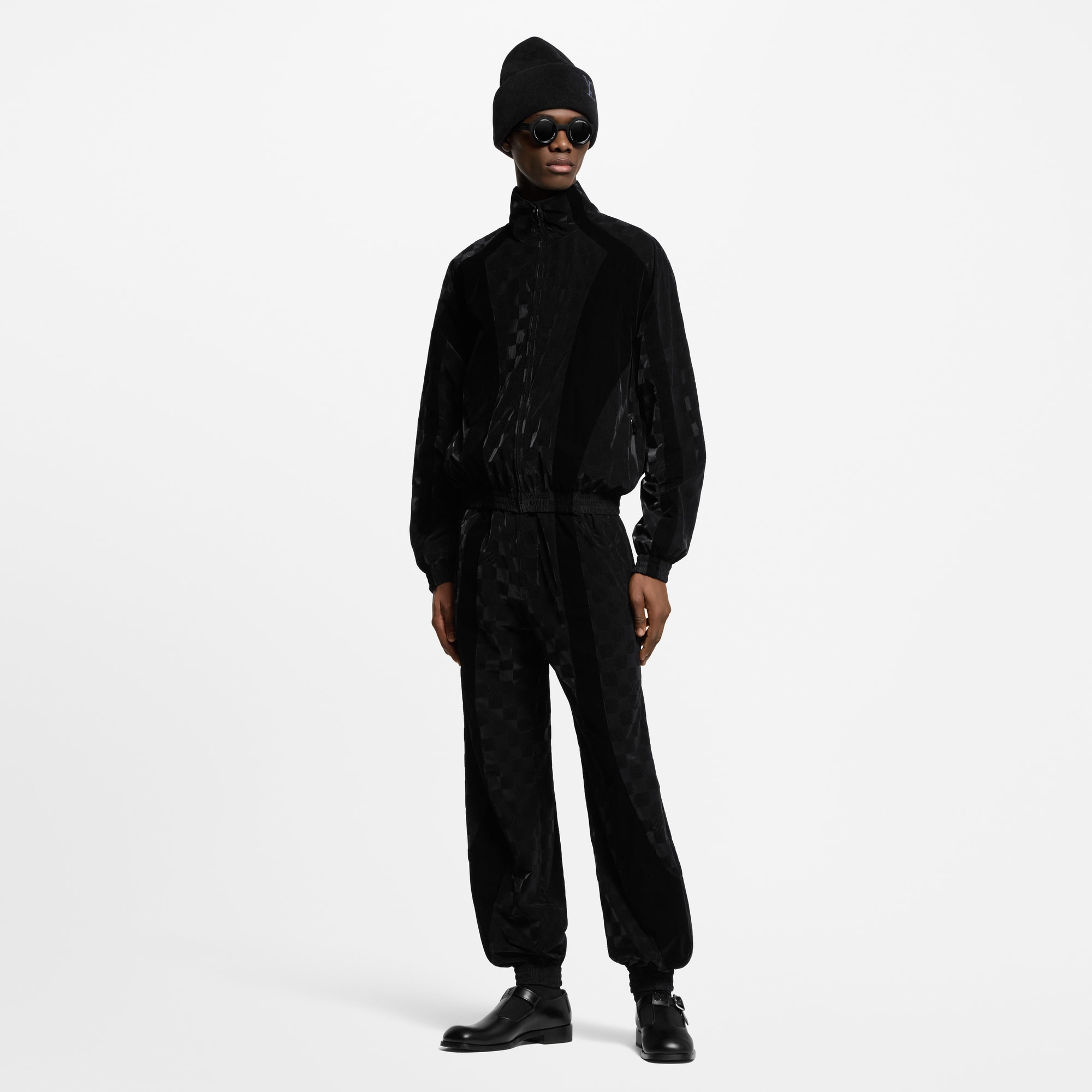 เสื้อวอร์มผ้าเทคนิคอลลาย Damier แบบ Flocked  in ผู้ชาย