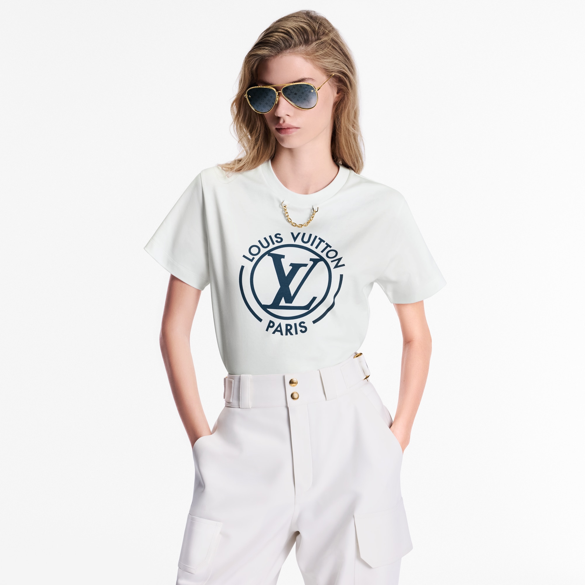 เสื้อยืดลาย LV Flocked  in ผู้หญิง