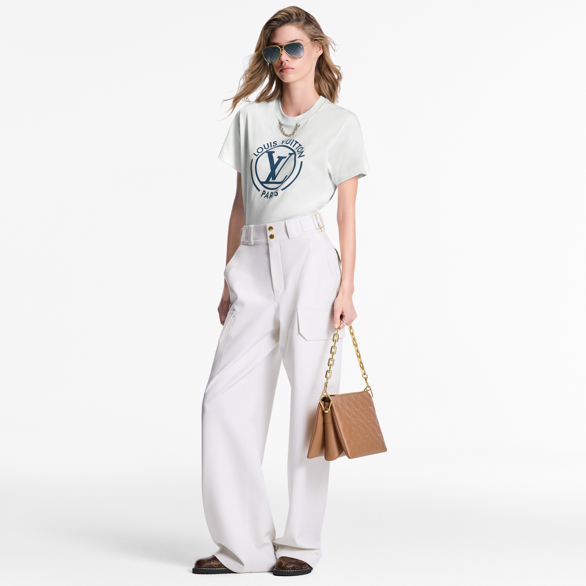 เสื้อยืดลาย LV Flocked  in ผู้หญิง