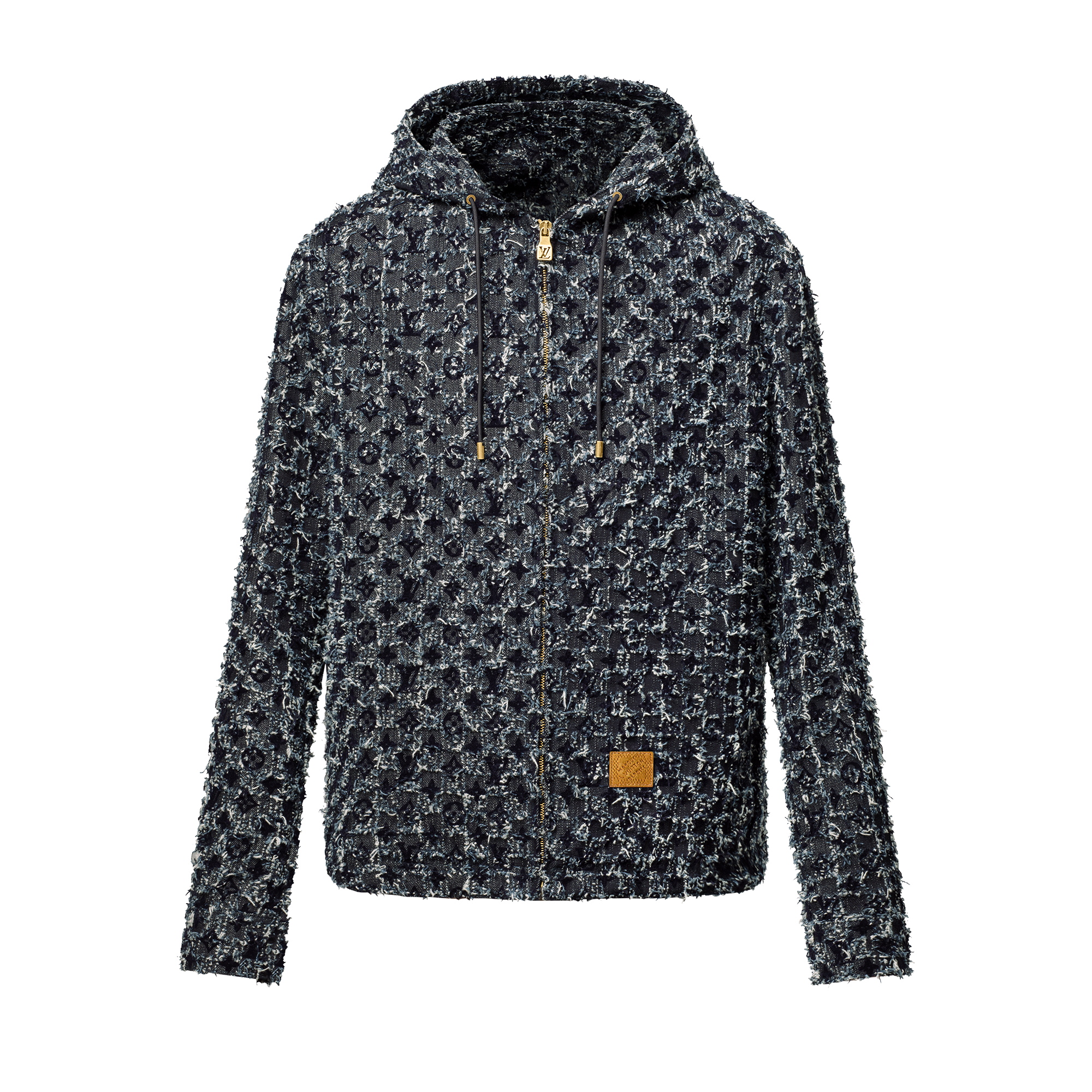 เสื้อฮู้ดเดนิมลาย Flocked Monogram  in ผู้ชาย