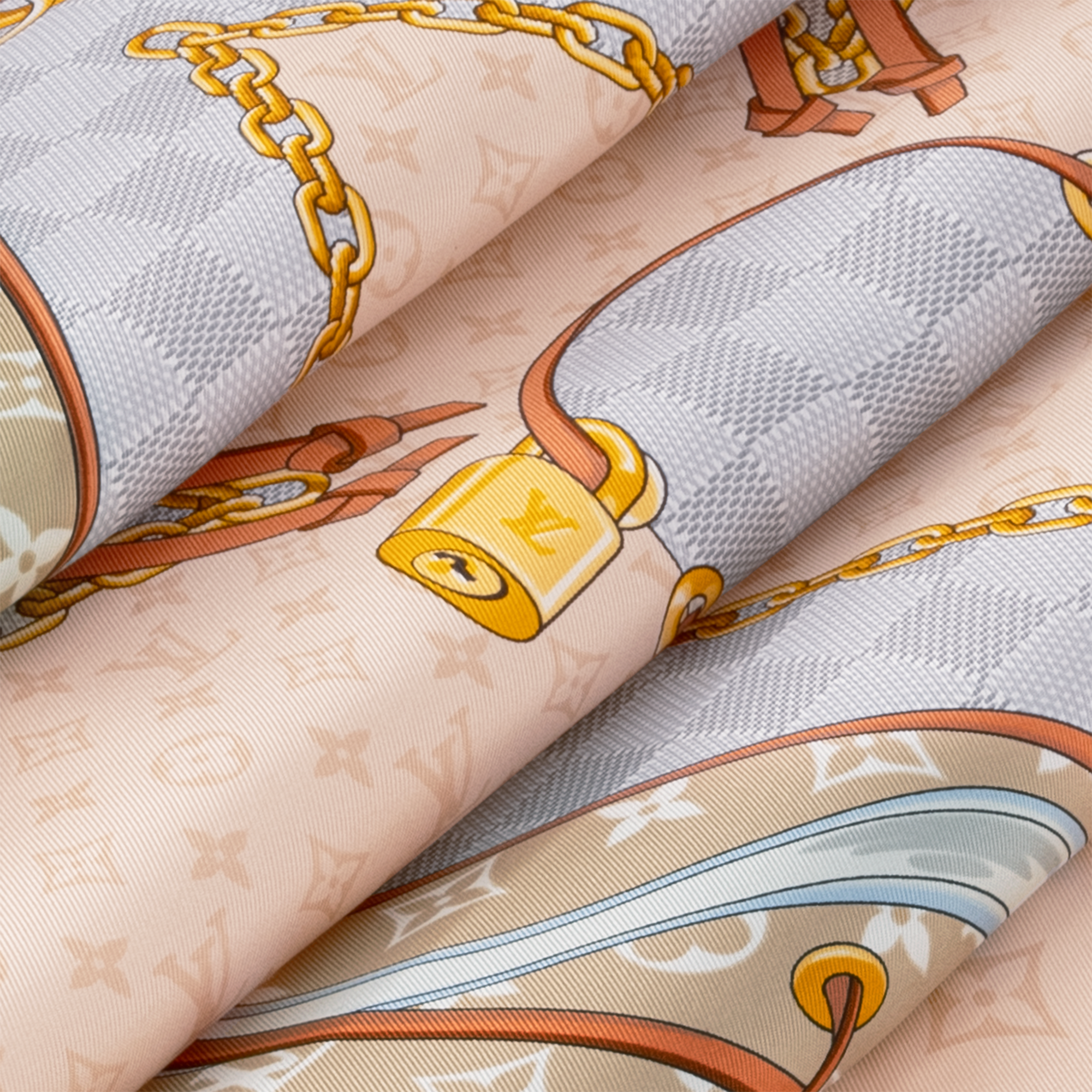 ผ้า Square รุ่น Flower And Straps 90 . in ผู้หญิง