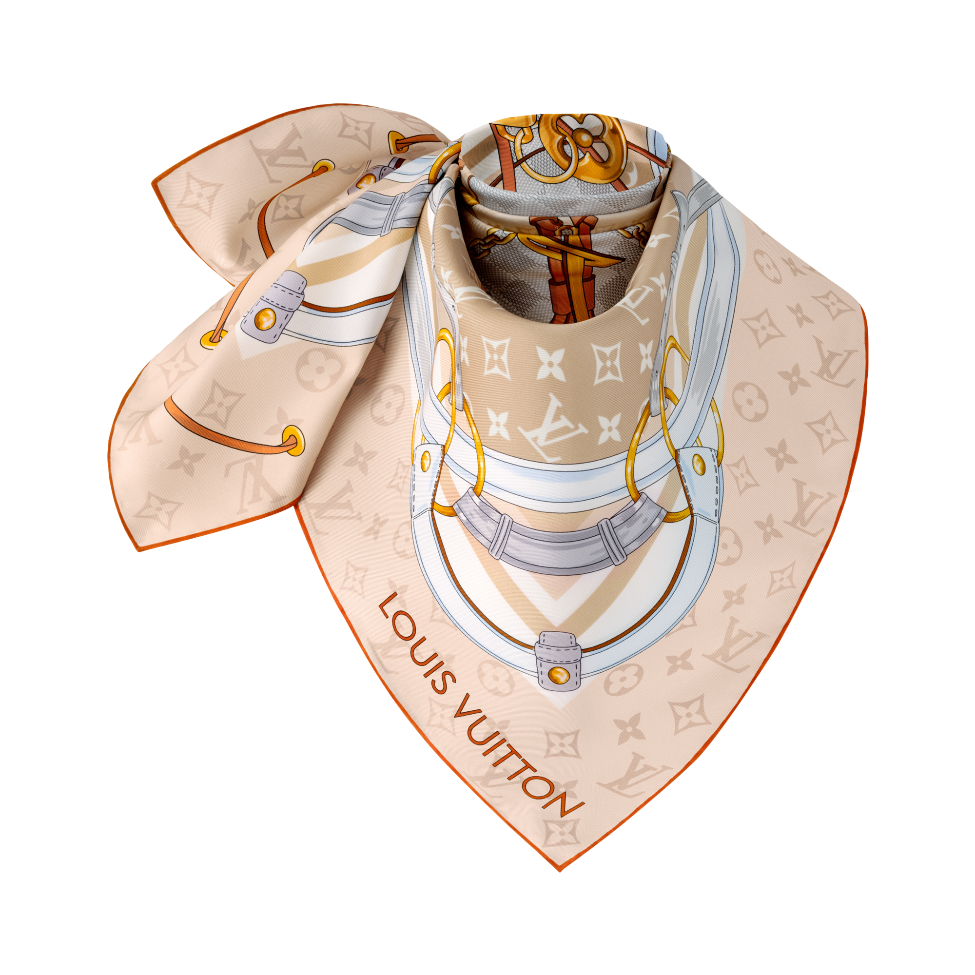 ผ้า Square รุ่น Flower And Straps 90 . in ผู้หญิง