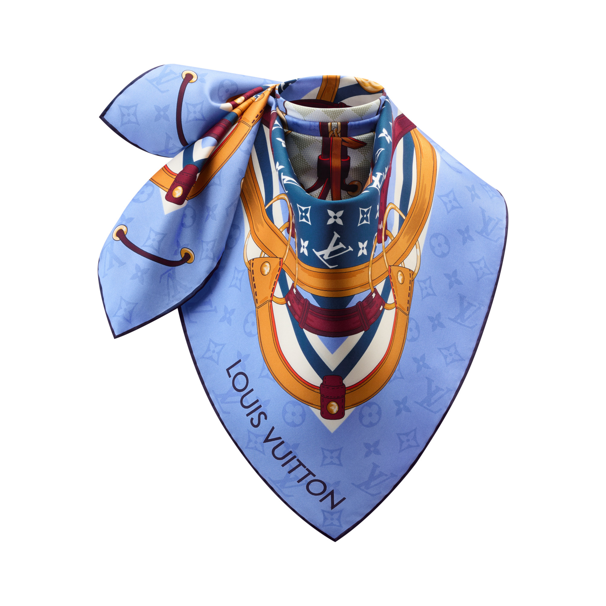 ผ้า Square รุ่น Flower And Straps 90 . in ผู้หญิง