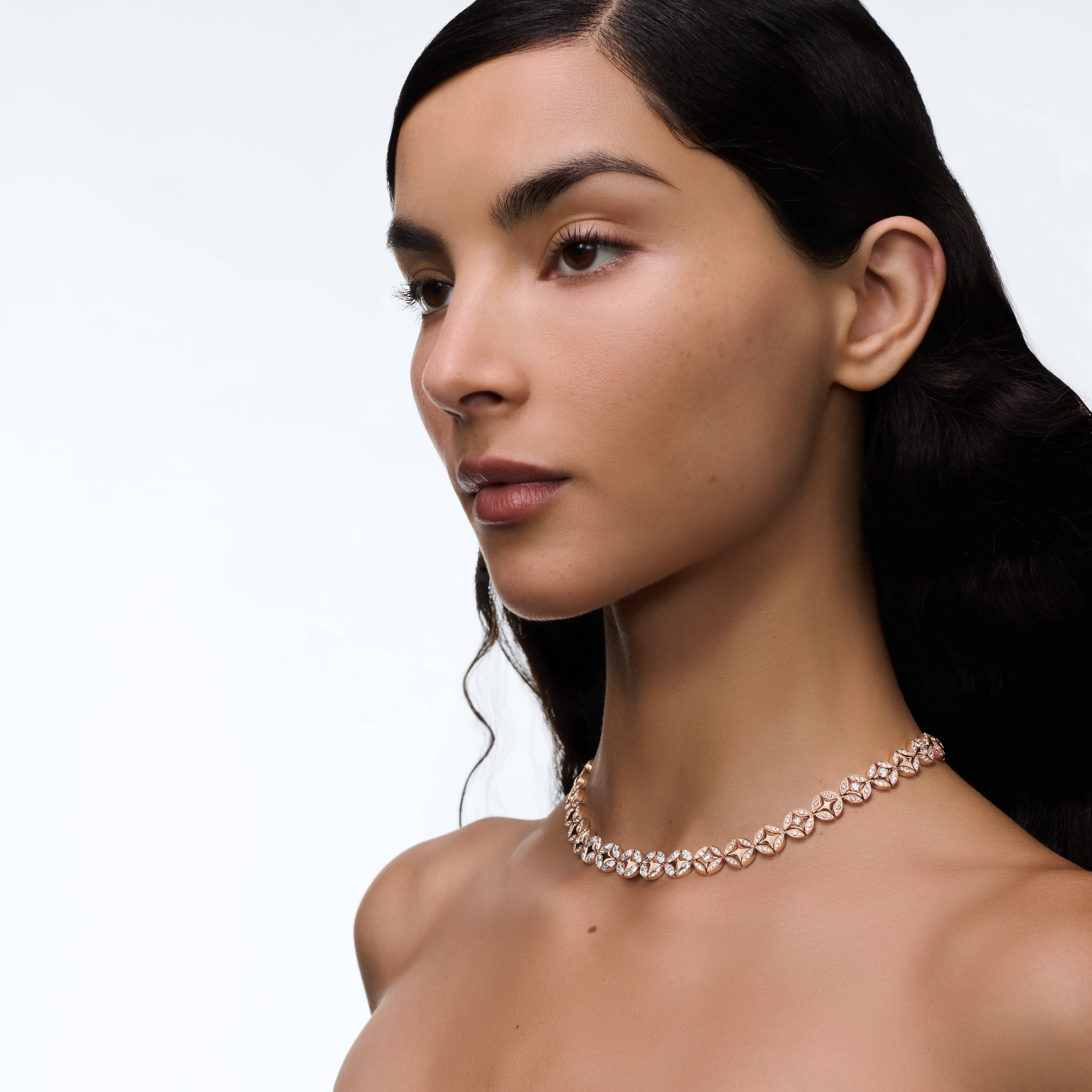 สร้อยคอ Galaxie พิงค์โกลด์และเพชร  in Les Extraordinaires