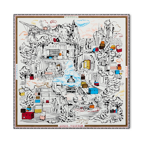 ผ้า Square รุ่น Gaston’s Travel 90 . in ผู้หญิง's แอคเซสเซอรี่ ผ้าโพกหัวสำหรับผู้หญิง collections by Louis Vuitton (การย่อ/ขยายผลิตภัณฑ์)