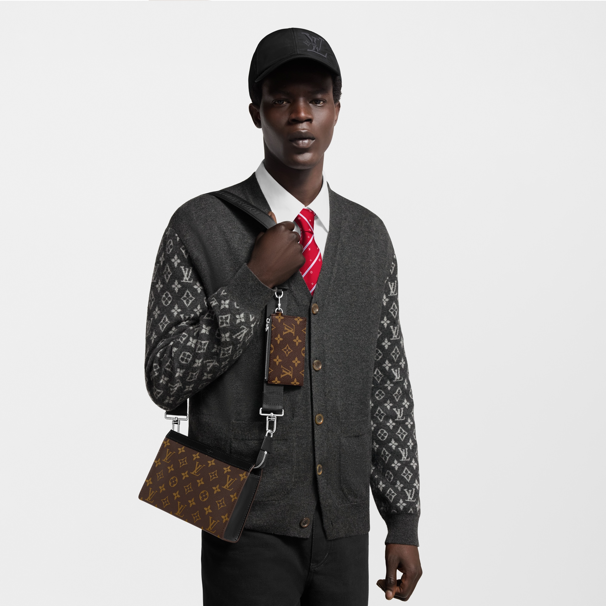 กระเป๋าสตางค์แบบสะพายรุ่น GASTON Monogram Macassar in ผู้ชาย