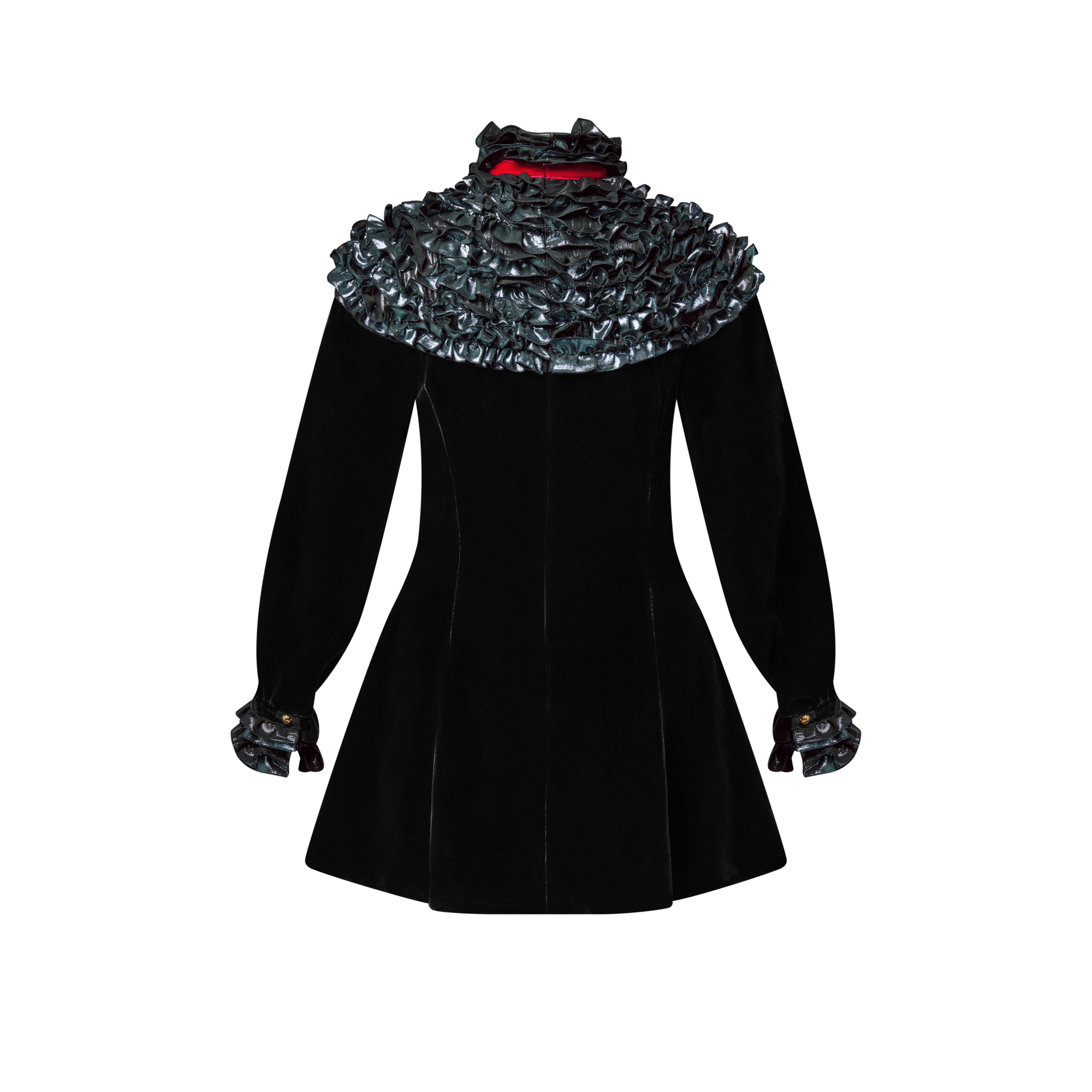 ชุดเดรสคอสูงระบาย  in ผู้หญิง