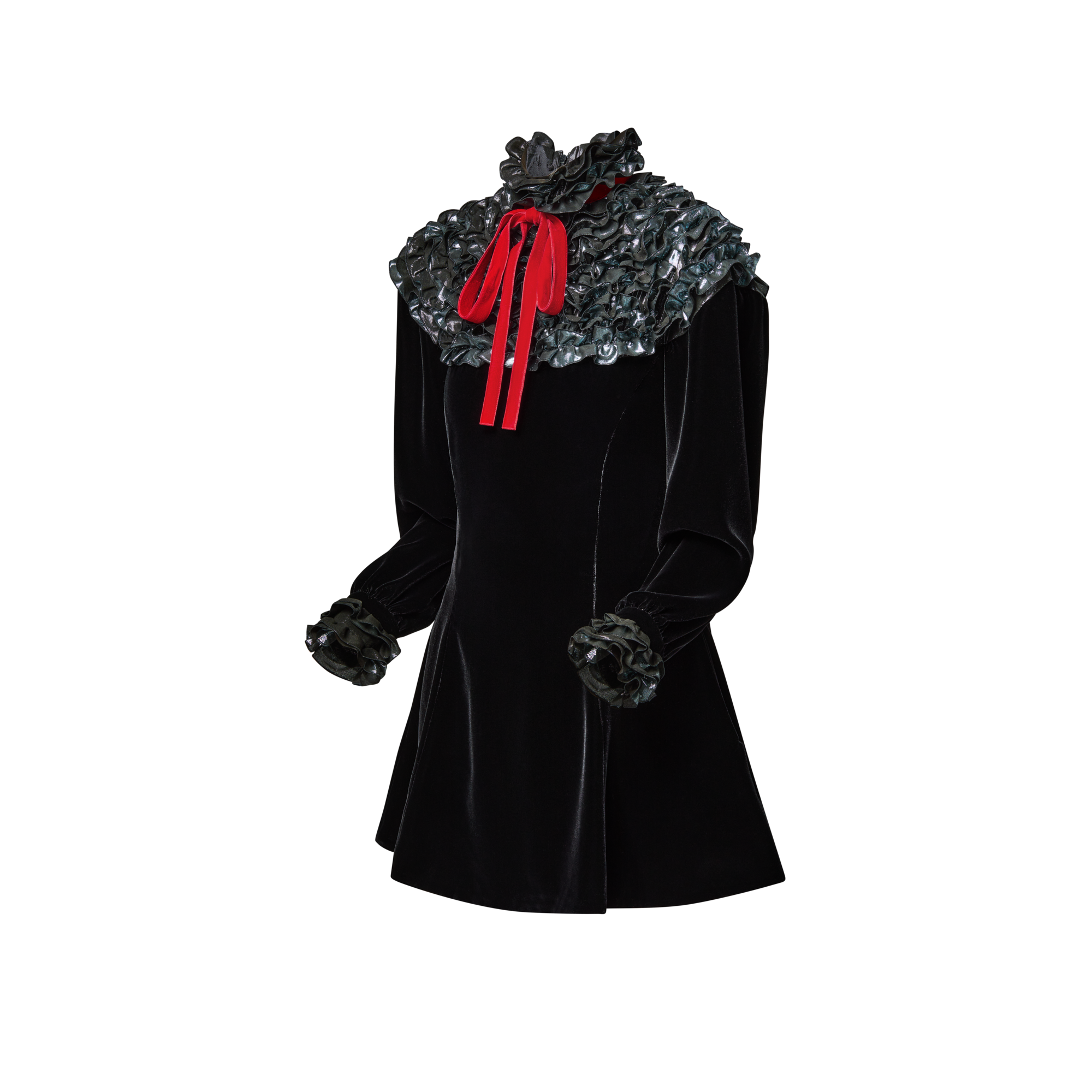 ชุดเดรสคอสูงระบาย  in ผู้หญิง