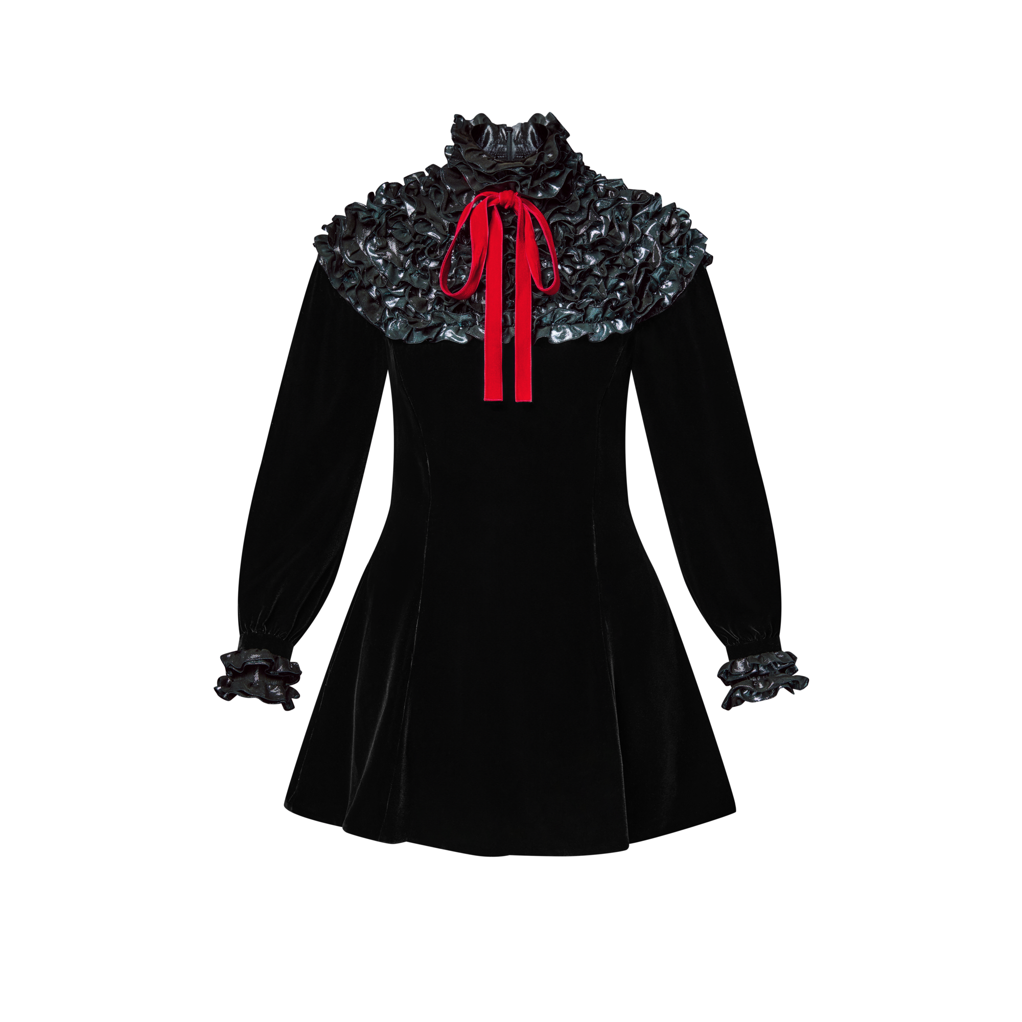 ชุดเดรสคอสูงระบาย  in ผู้หญิง