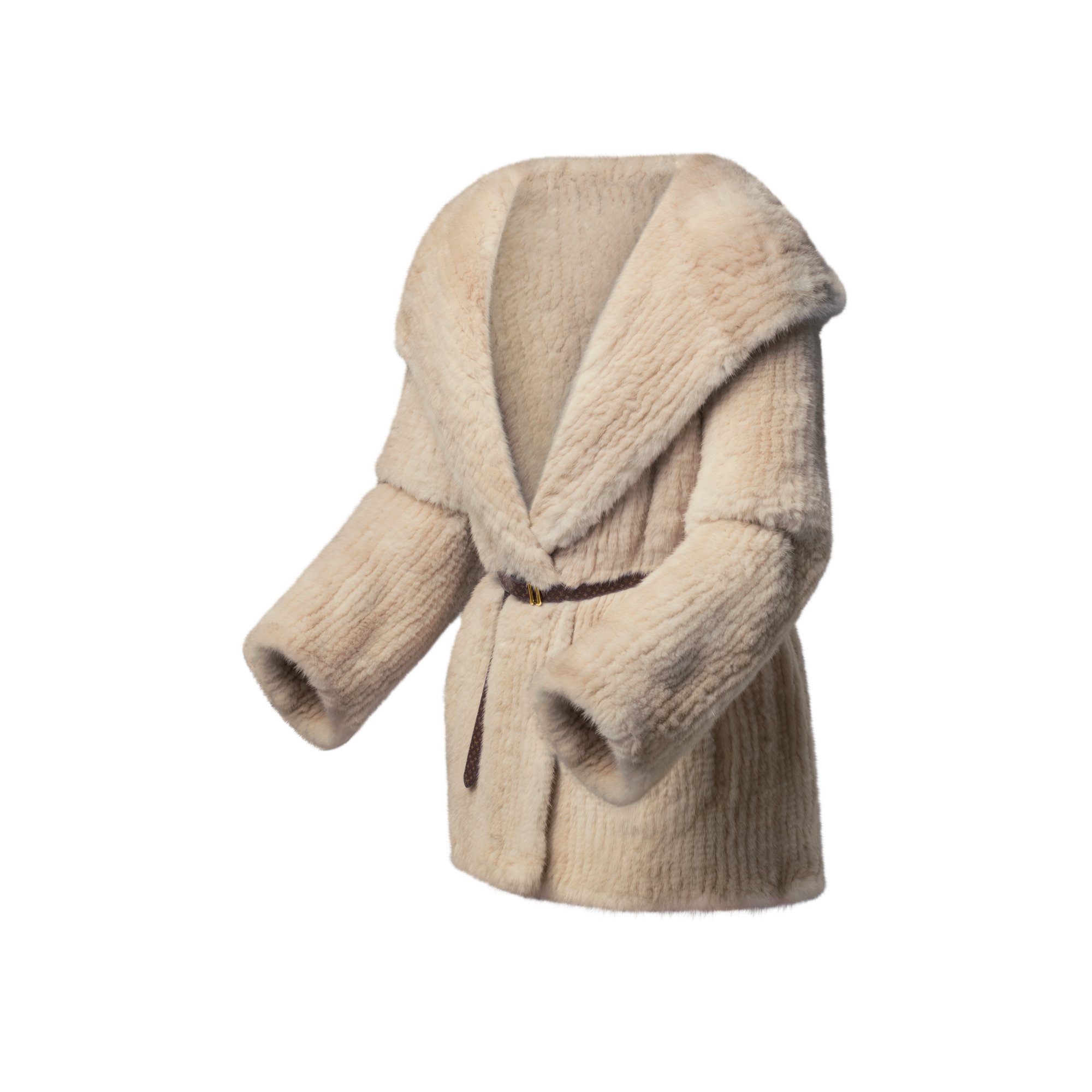 เสื้อโค้ททรงสั้นมีฮู้ดพร้อมเข็มขัด  in ผู้หญิง