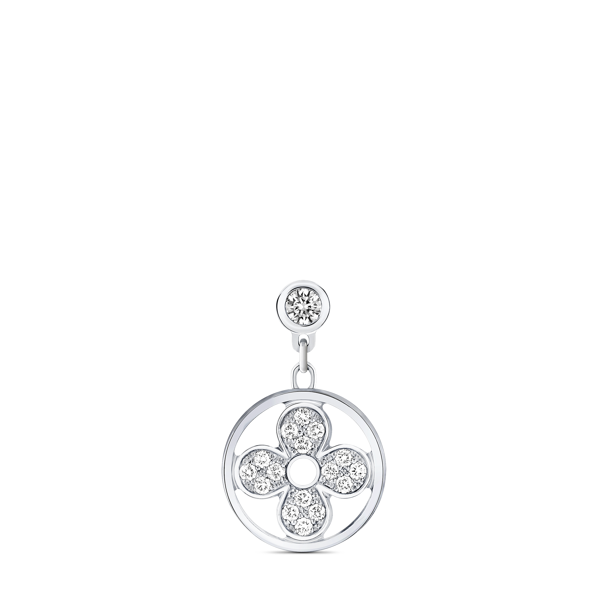 ต่างหูสตั๊ด Idylle Blossom ไวท์โกลด์และเพชร - สำหรับหนึ่งข้าง  in จิวเวลรี่