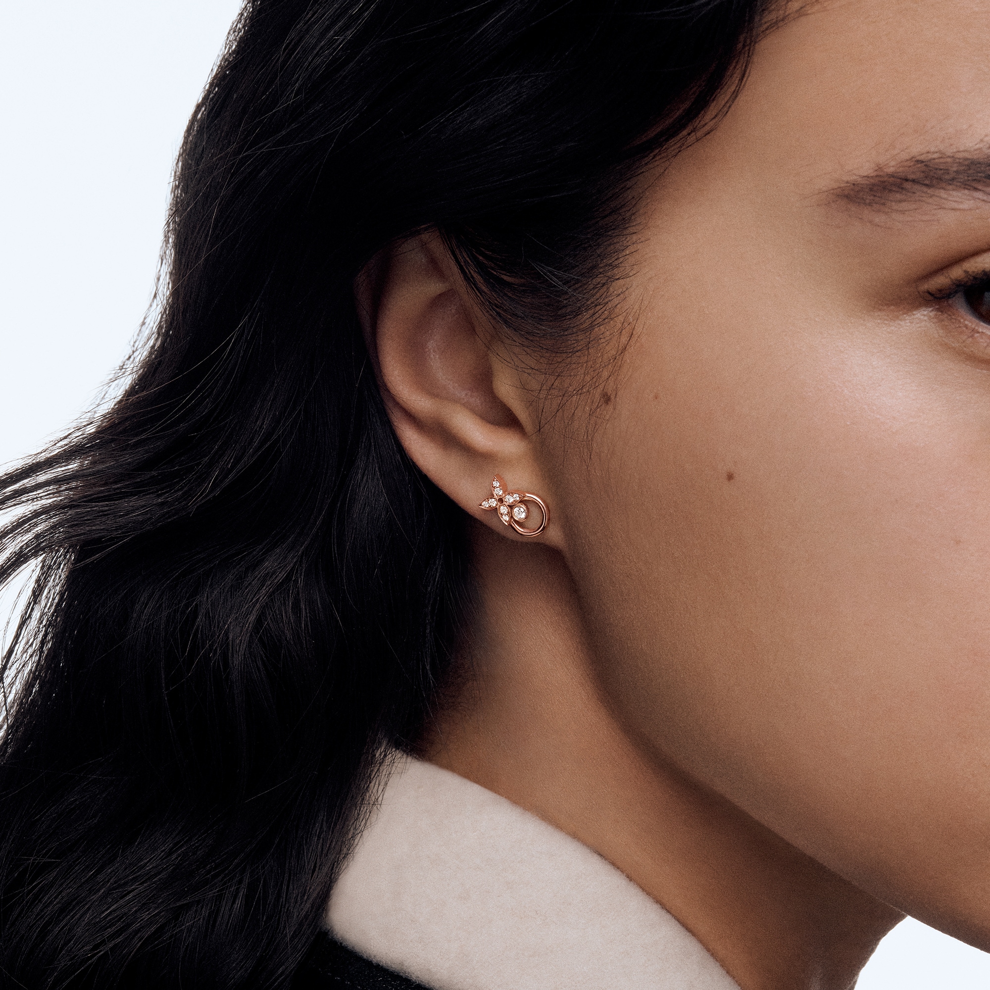 ต่างหู Idylle Blossom พิงค์โกลด์และเพชร - สำหรับหนึ่งข้าง  in จิวเวลรี่