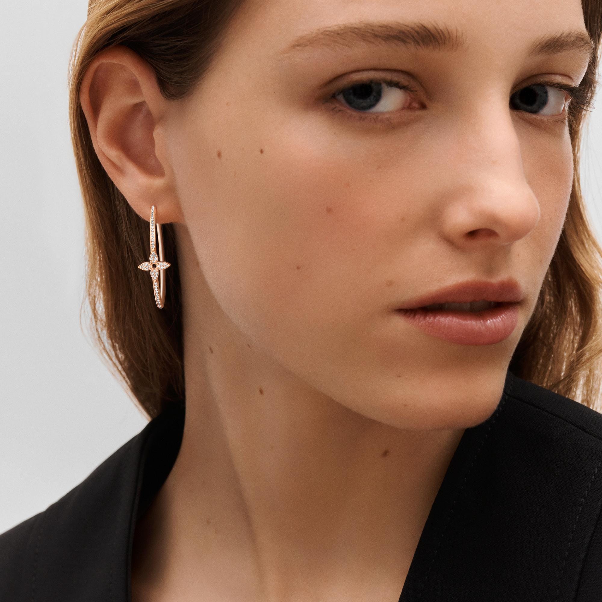 ต่างหู Idylle Blossom Hoops, พิงค์โกลด์และเพชร  in จิวเวลรี่